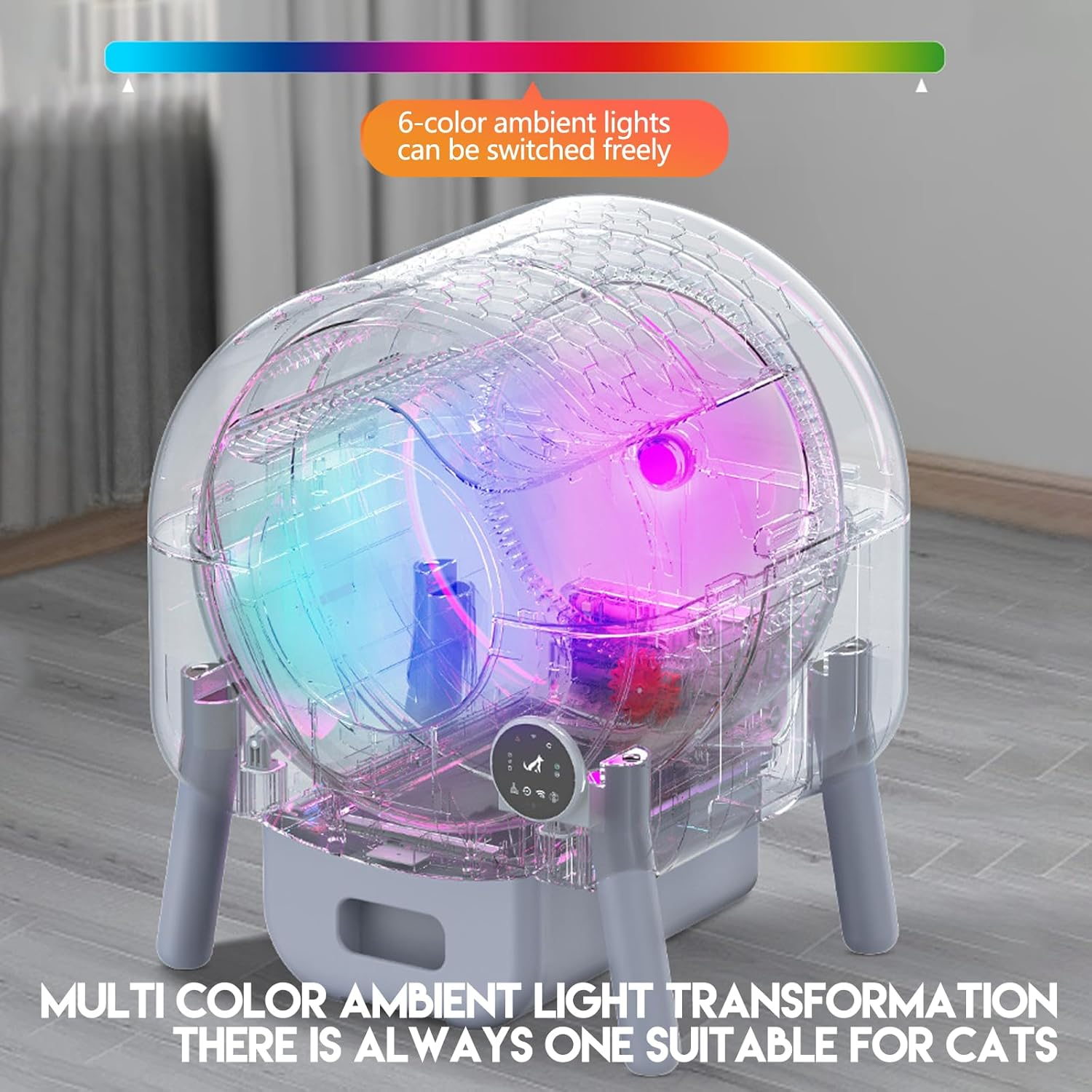 Smart Cat Litter Box Automatic Self-Cleaning with Wifi App Control 76L Extra Large Capacity Cat Litter Box LED Touch Display 10 - Fold Safety Protection image number 5