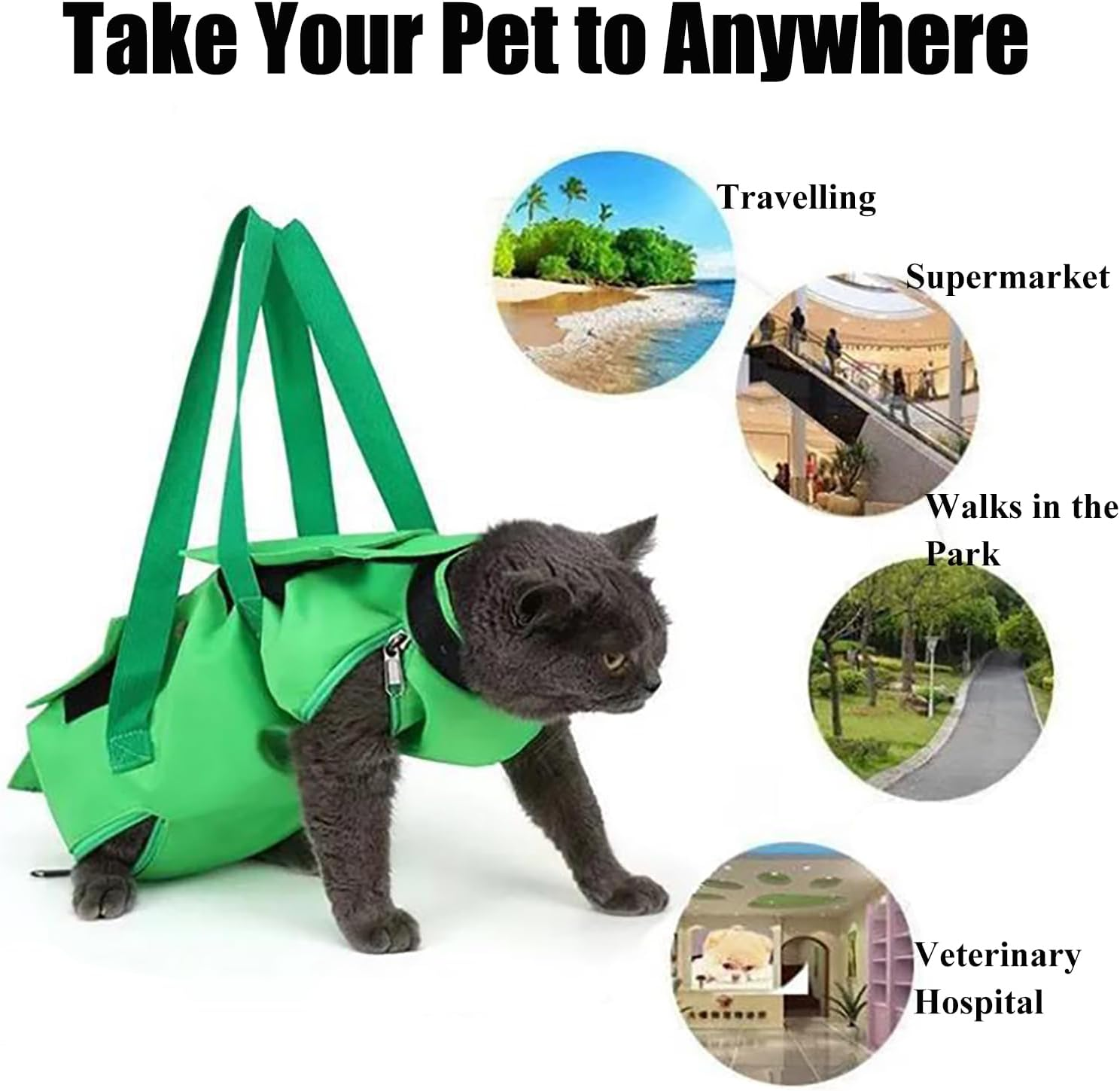 FAMKIT Cat Grooming Bag, Nail Clipping Cleaning Trimming Bags, Adjustable, Multifunctional Pet Care, Ankle Bag, Scratch-Resistant, for Bathing/Travel