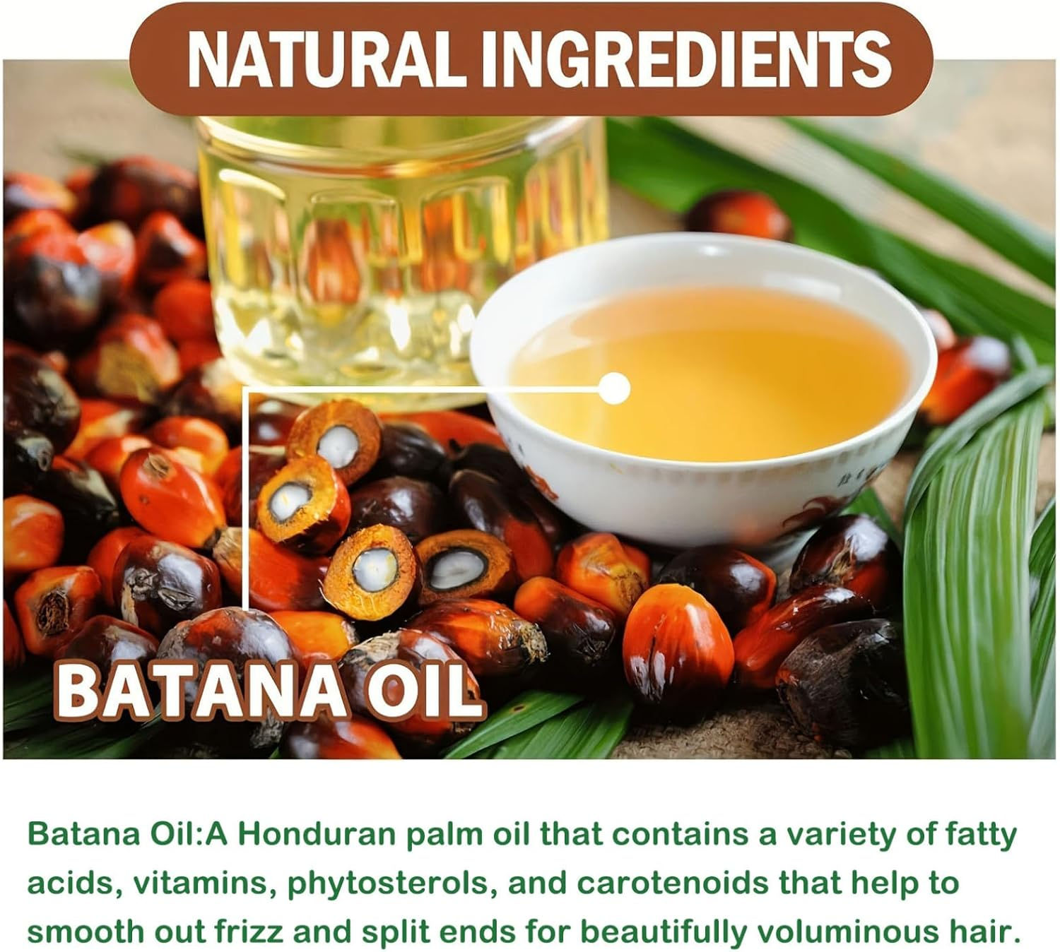 Iiniim Batana Oil Hair Shampoo Conditioner Set Hydrating Moisturizing for Strong Shiny Hair Unisex Green Shampoo One Size - Green Set image number 6