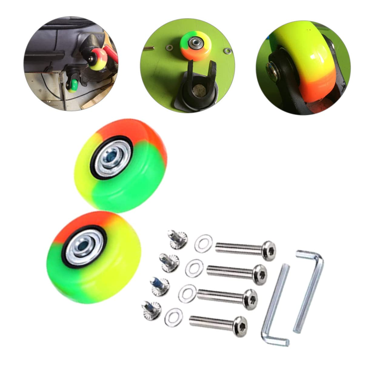 CHILDWEET 2Sets Mute Wheels for Suitcases Luggage Wheel Replacement Rubber Swivel Caster