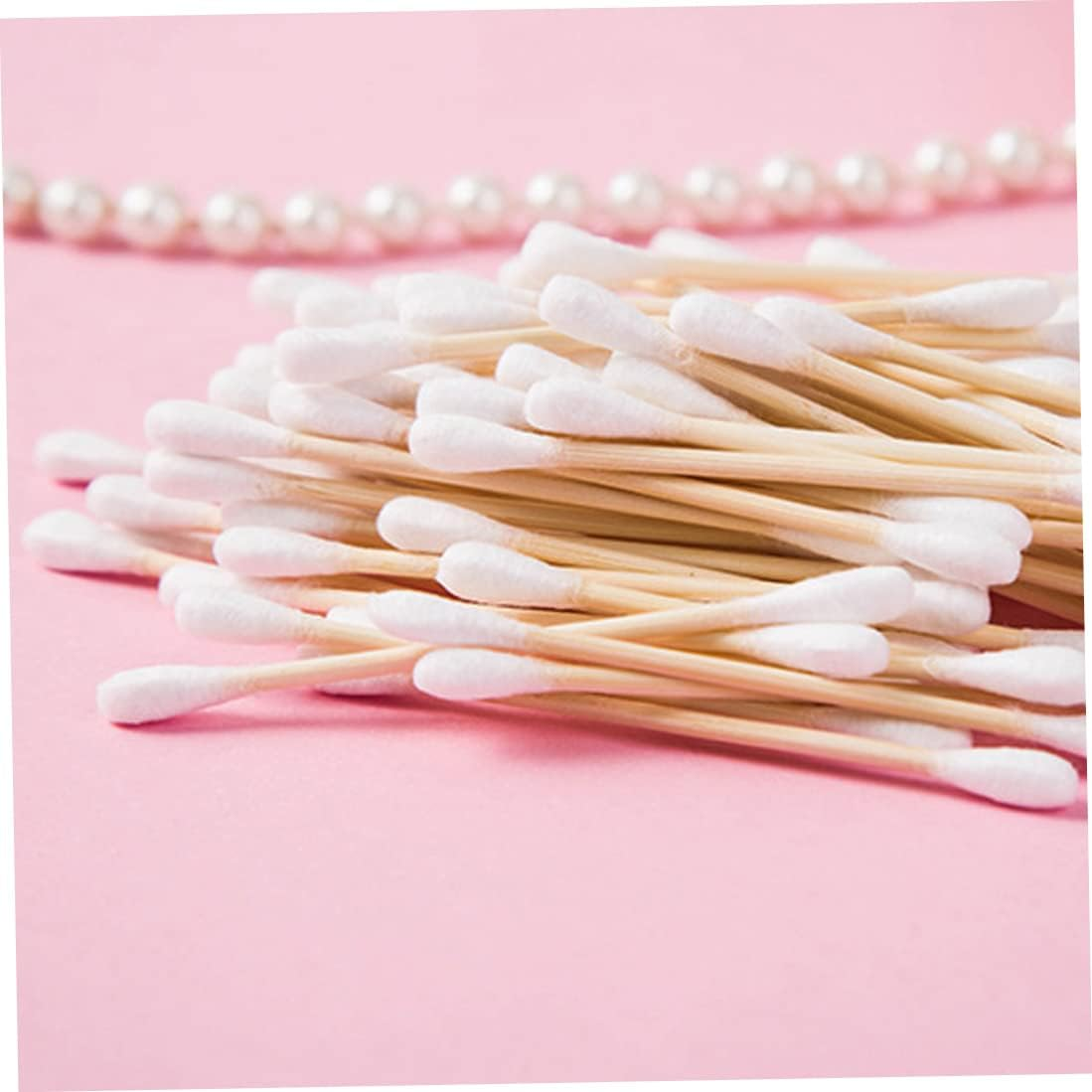 Cotton Buds, Cotton Stick Double Ended Cotton Swab Wooden Cotton Buds for Make up Travel Ears Cleaning Pets 1000PCS, Cotton Stick image number 3
