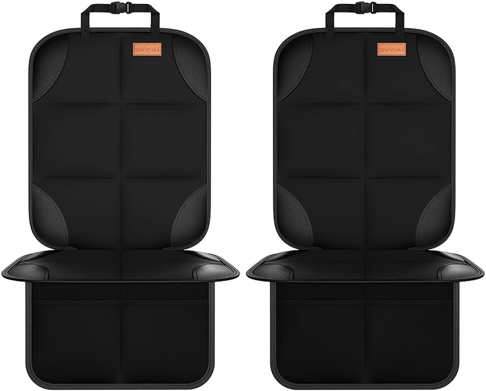 Smart Elf Car Seat Protector, 2Pack Seat Protector Protect Child Seats with Thickest Padding and Non-Slip Backing Mesh Pockets for Baby and Pet image number 3