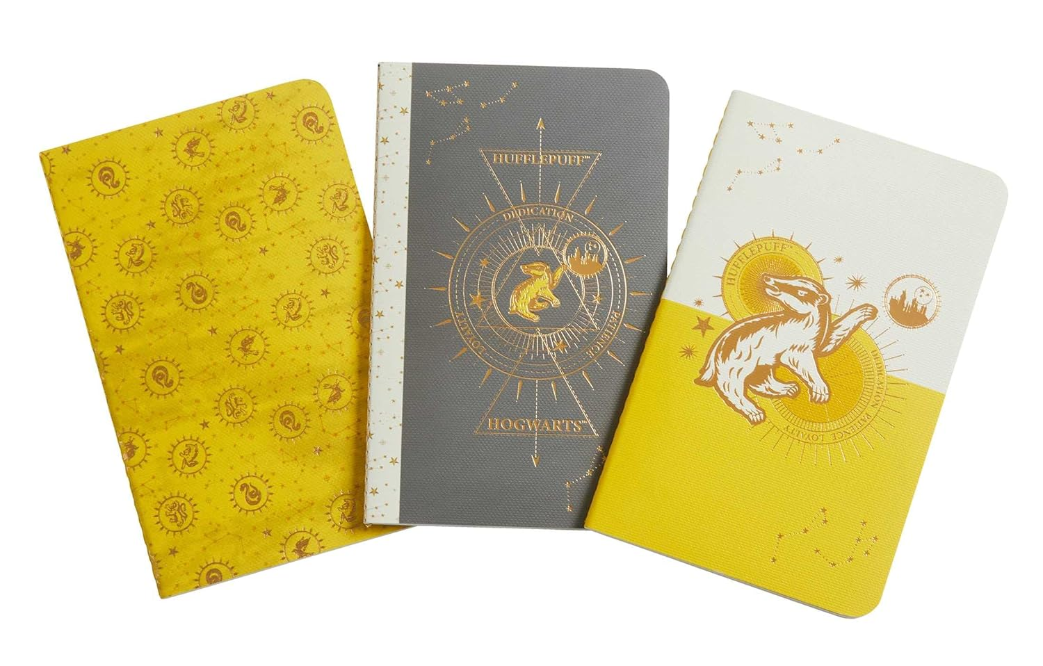 Harry Potter: Hufflepuff Constellation Sewn Pocket Notebook Collection: Set of 3