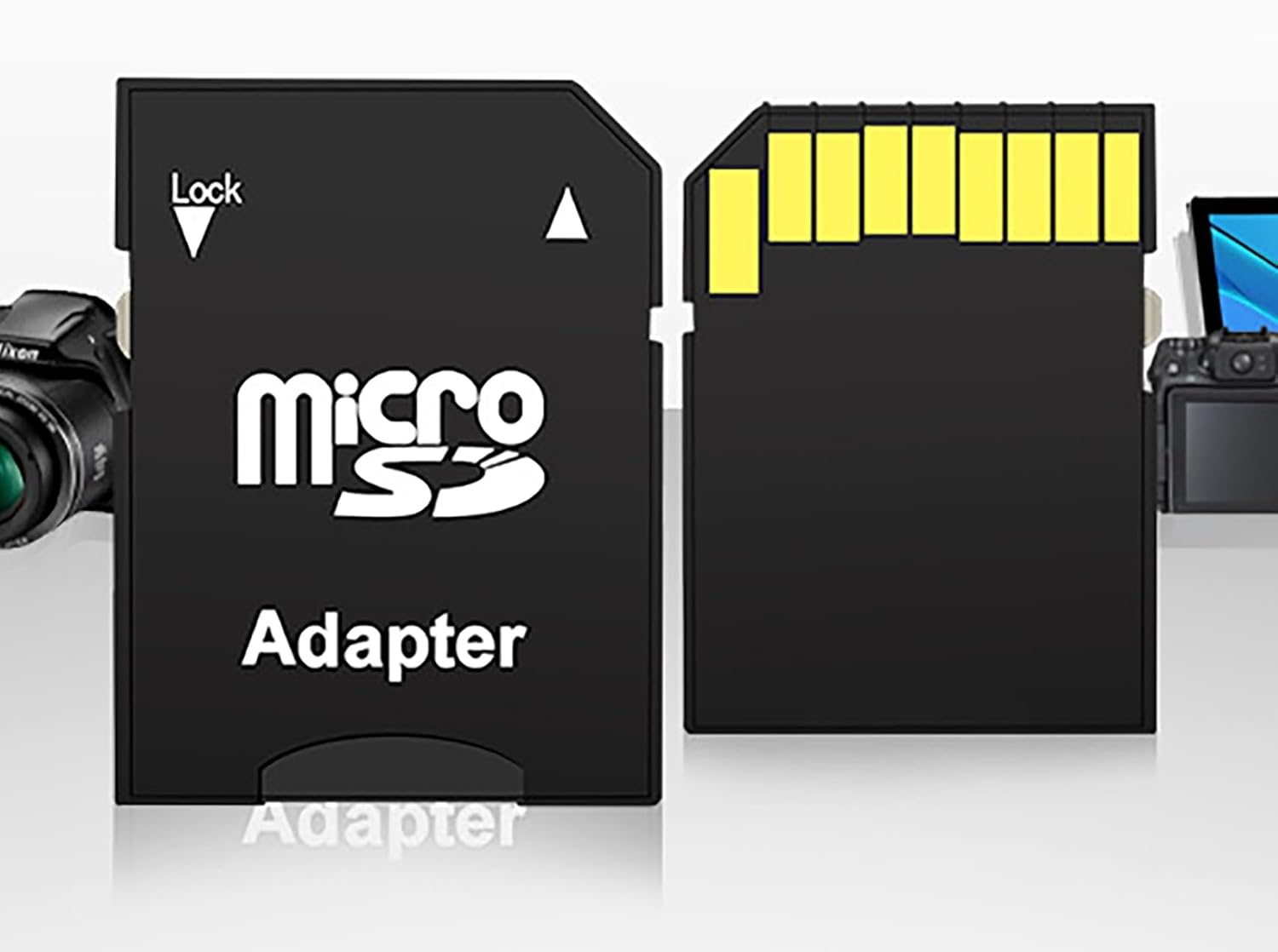 Tunghey 10Pack Micro SD Card to SD Card Adapter, TF Card Micro SDHC to SD SDHC Adapter Works with Memory Cards for Older Cameras, PDA, Med-Ical Devices image number 2