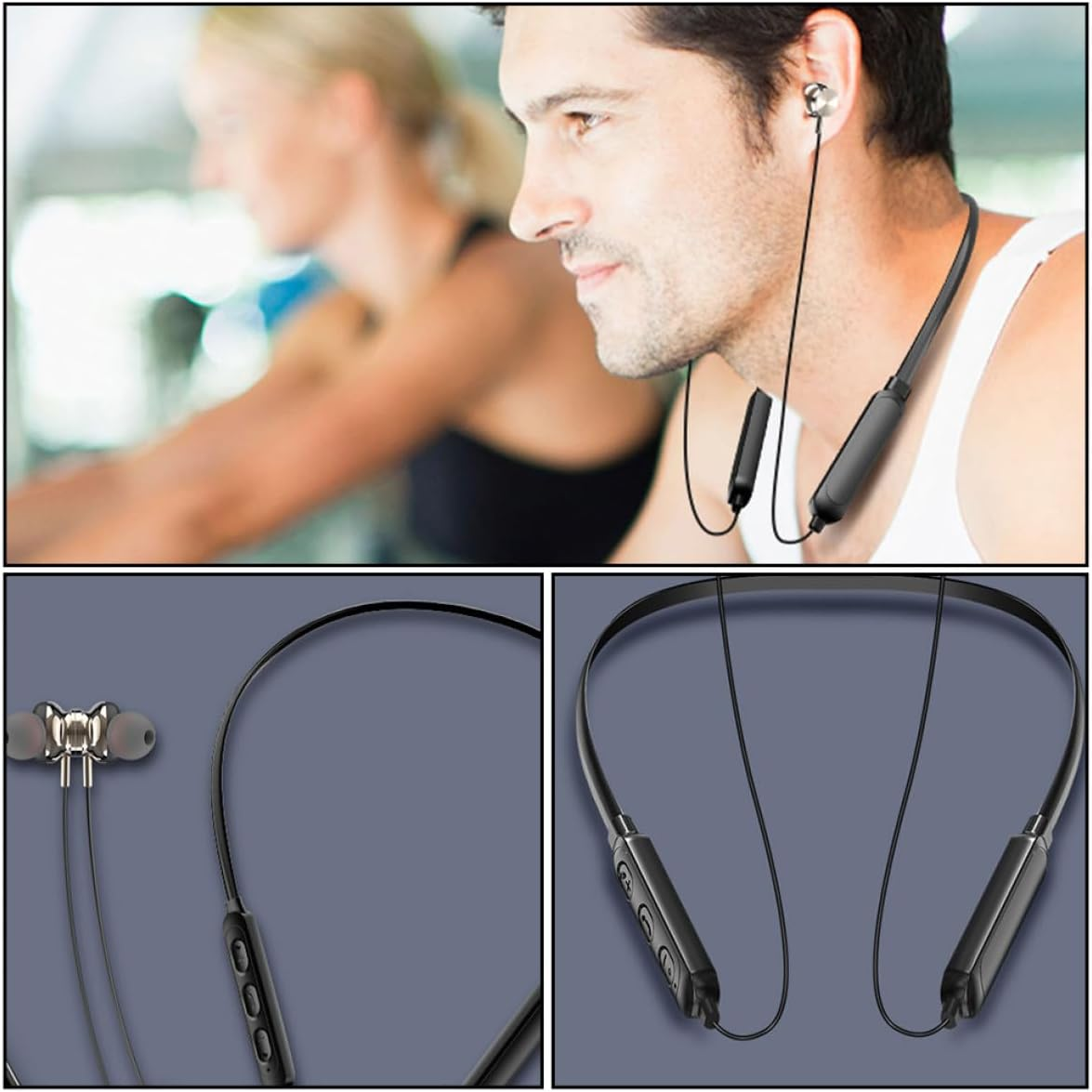 Gatuida Neck-Mounted Wireless Headphones Stereo Earbuds for Sports Lightweight Design Secure Fit image number 4