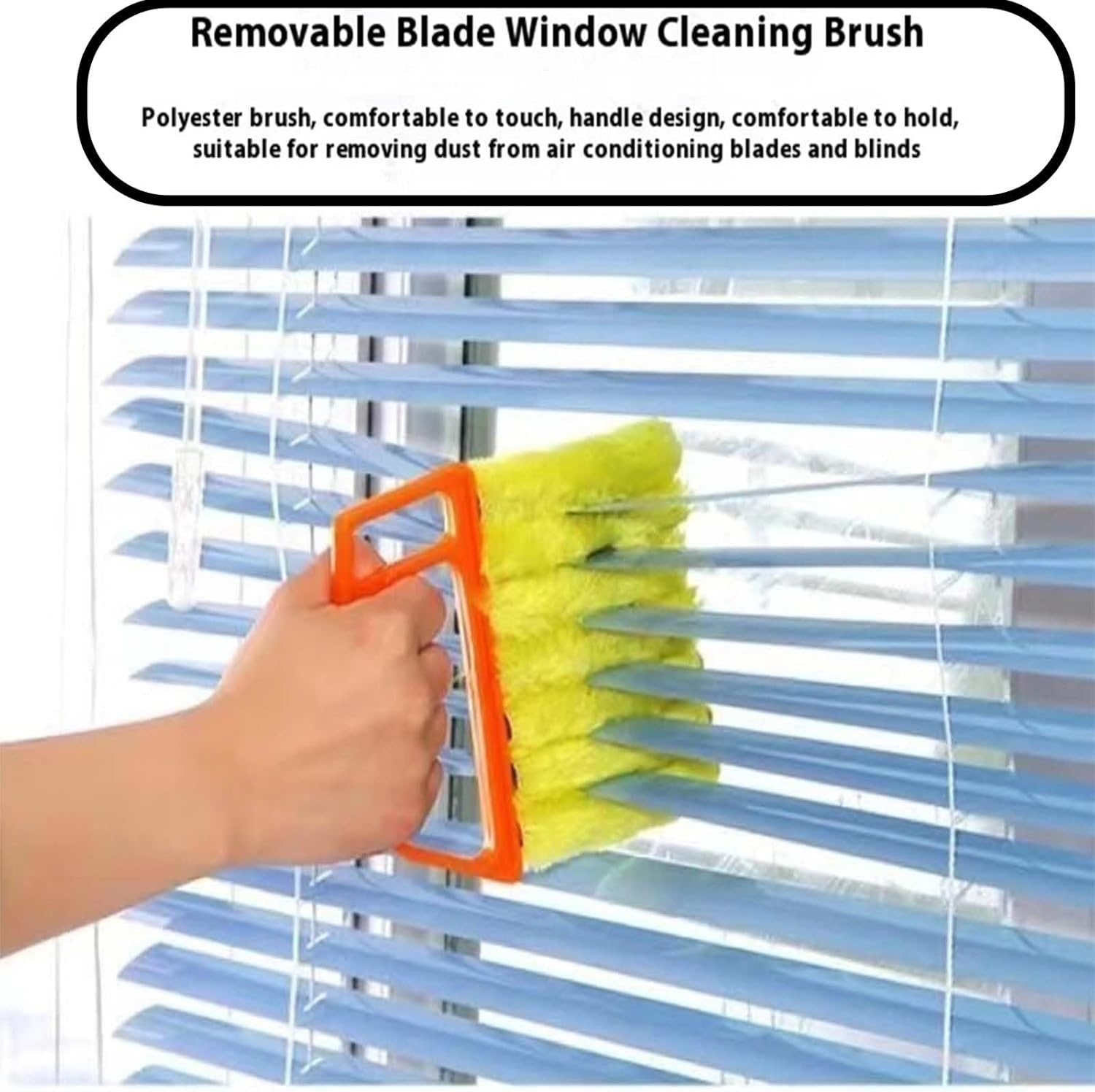 All-Purpose Washable Cleaning Brush &ndash; Blinds, Blind Cleaner Duster Tool, Venetian Washable Mini Handheld Brush, 7 Finger Dusting Blind Cleaner Tool for Ac Vents & Window Tracks Dust (Green2) image number 2