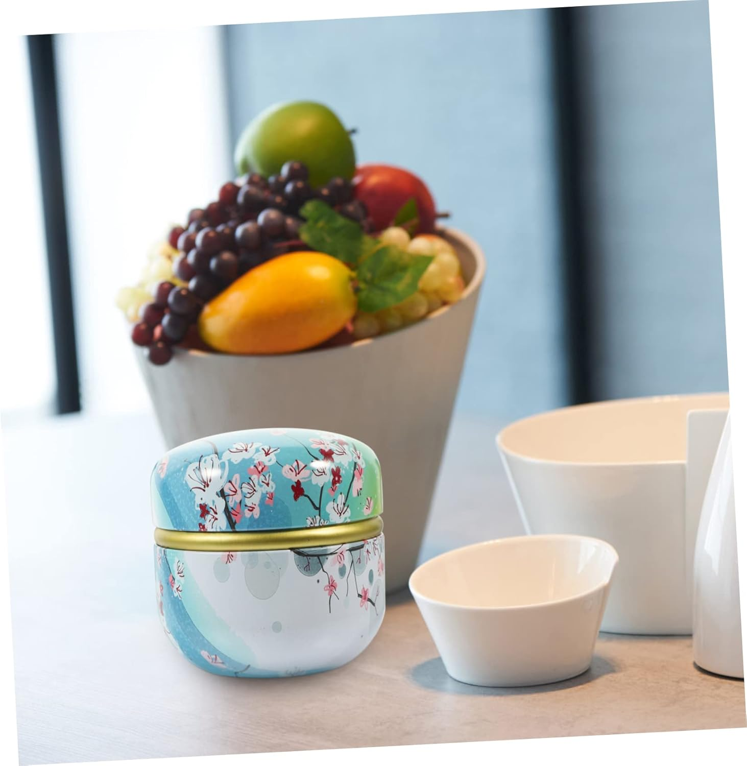 CIYODO 2Pcs Tinplate Storage Jars Multi-Function Tea Canisters Sealed Household Kitchen Supplies Candy Jar for Home Office Use image number 5