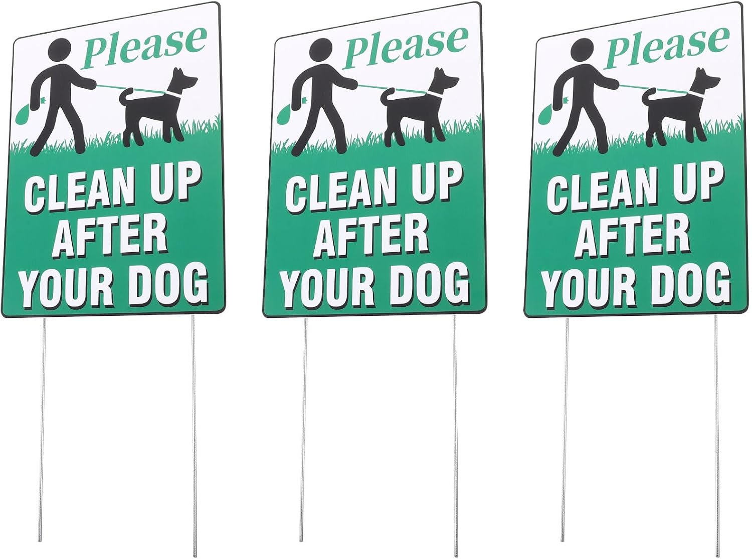 Baluue 3Pcs Lawn Warning Signs Eating for Dogs Would Poop Here Again Sign Beware of Dog Signs for Fence Pick up after Your Dog Sign No Pooping Dog Signs for Yard Puppy Pet Plastic