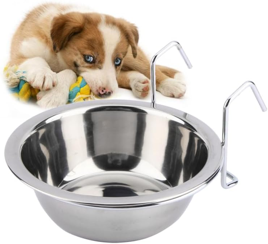 Dog Bowls Stainless Steel Automatic Feeder for Puppies Water Bowl for Puppies Dog Bowls Feeding Bowl for Parrots Coop Cup Stainless Steel Bird Cup Coop Cup Pet Dog Cage image number 6