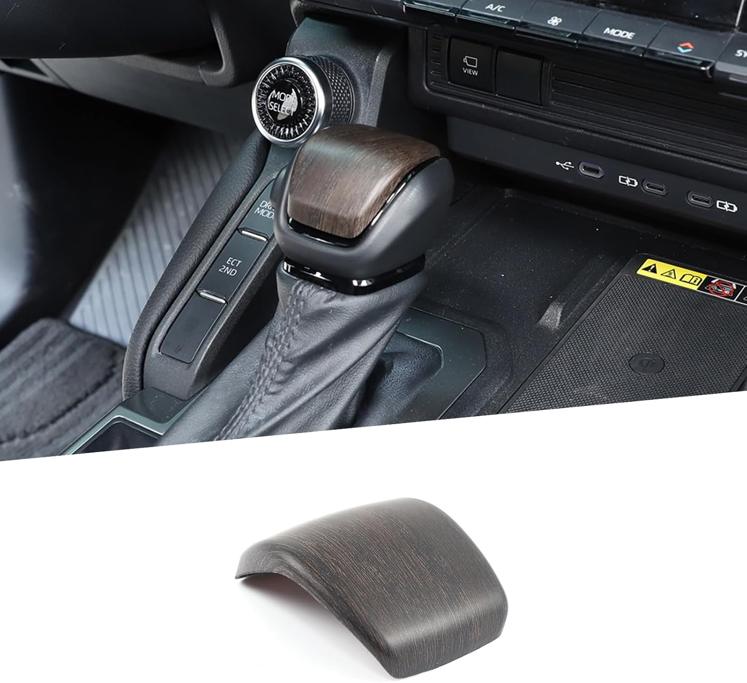 Gear Shift Knob Cover Trim Compatible with Toyota Land Cruiser Prado 250 2024-2025 Accessories | ABS Shifter Head anti Scratch Protector | 1PC Set (Carbon Fiber Pattern)