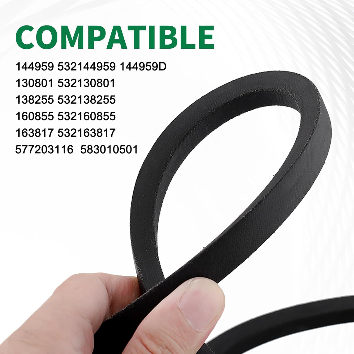 Mannial 144959 Deck Belt (1/2" X 95") Fit Craftsman Poulan Husqvarna 144959 532144959 160855 130801 138255 532130801 532138255 532160855 577203116