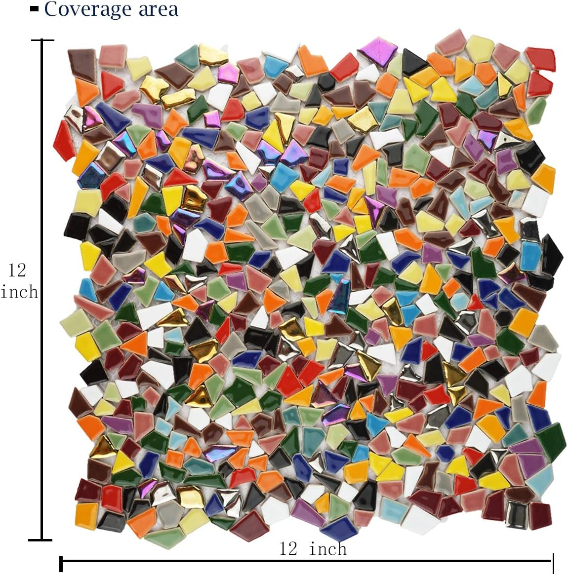 Lanyani Vibrant Broken Ceramic Tiles for Crafts Mosaics,Irregular Polished China Tile Scraps Stained Glass Pieces, Mixed Colors- 2Pounds/0.97 Square Foot image number 5