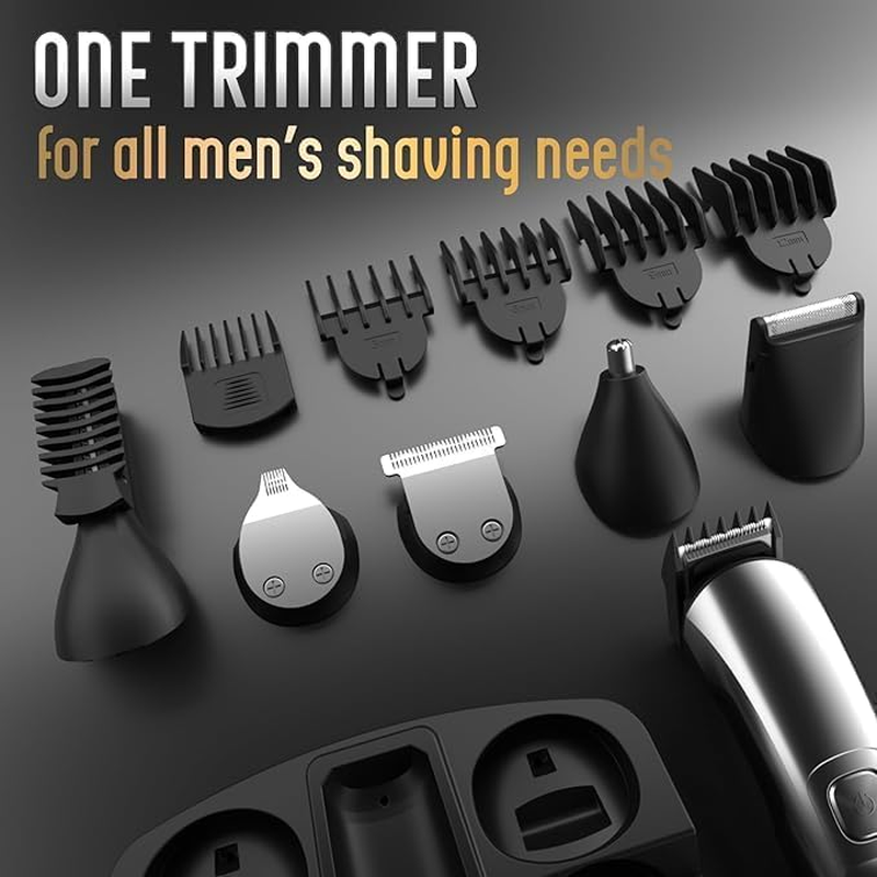 Frafuo Beard Trimmer for Men 6 in 1 Kit Electric Hair Clipper,Cordless Nose Trimmers Mens Grooming Trimmer for Beard Head Face and Body Waterproof IPX6 USB Rechargeable LED Power Display image number 4