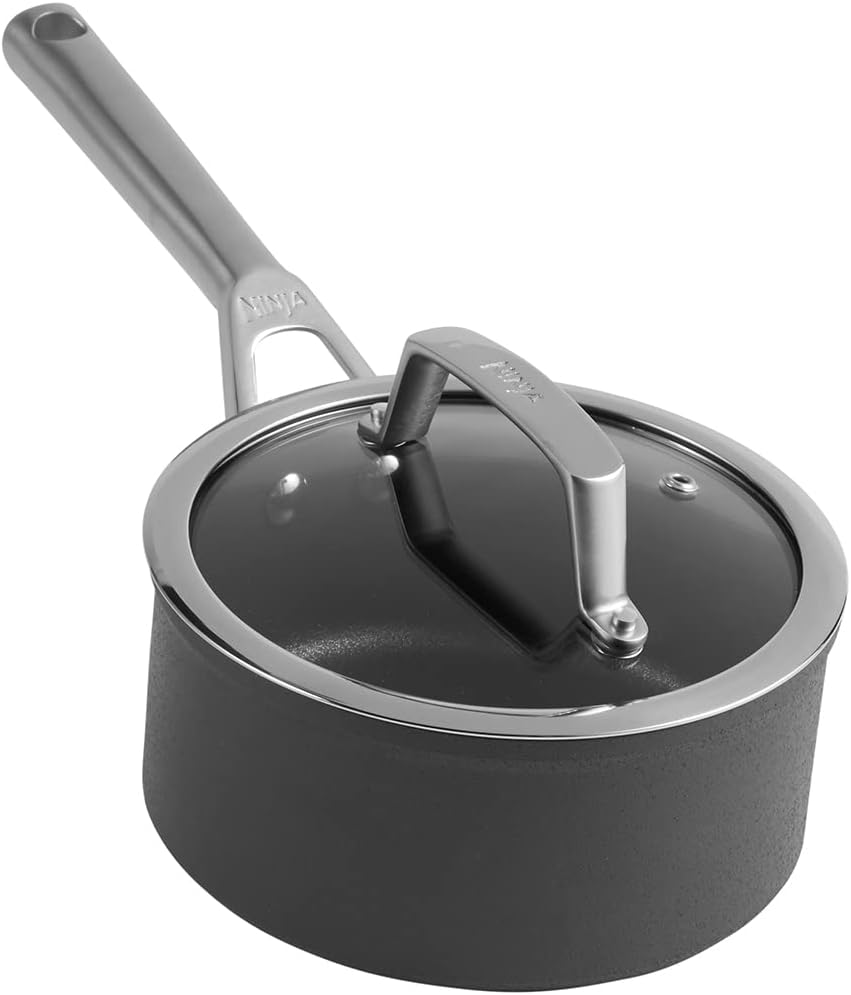 Ninja Foodi Zerostick Saucepan with Lid, 20 Cm Diameter, Black
