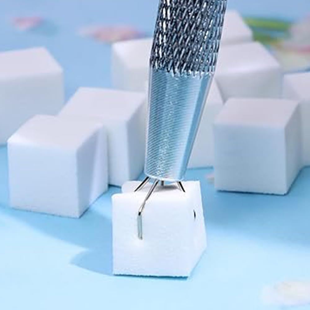 50Pcs Soft Nail Sponges, 1Pcs Nail Art Sponges with Grabbing Pen,Nail Sponge Nail Art Tool Facial Sponge Nail Art Brushes Tools Not Sticking Hands Powder Puff, Professional Accessories Supplies image number 1