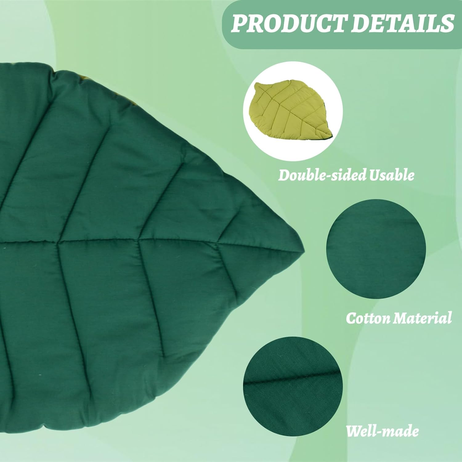 HACRAHO Cat Cooling Mat Pet Leaf Shaped Pad，Leaf Shaped Cotton Soft Warm Pet Pad Blanket for Indoor Bed Couch Sofa Floors Cat and Dog Warm Mattress (Green) image number 4