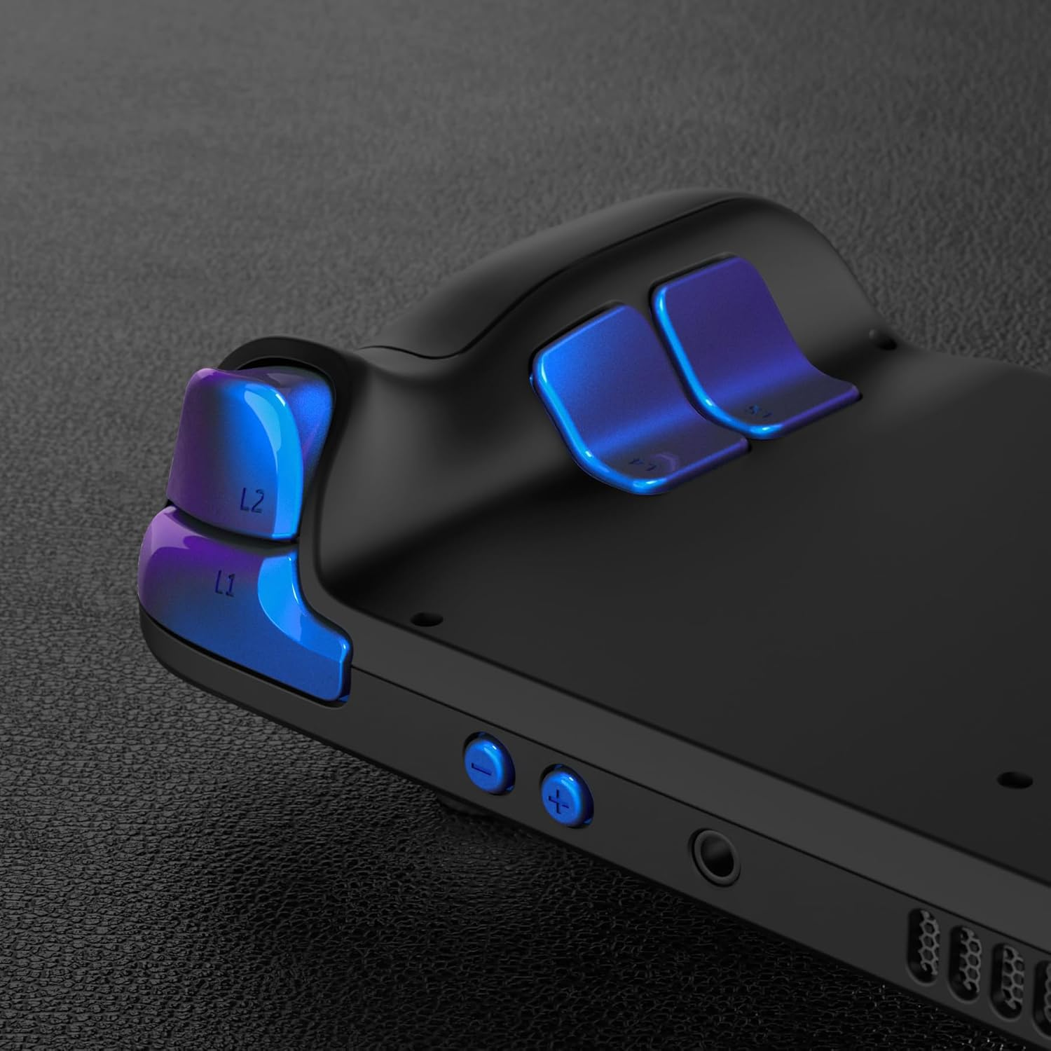 Extremerate Chameleon Purple Blue Replacement Full Set Buttons for Steam Deck, DIY Custom ABXY D-Pad Trackpad Bumpers Triggers Buttons Sets for Steam Deck LCD Handheld Console - Console NOT Included image number 5