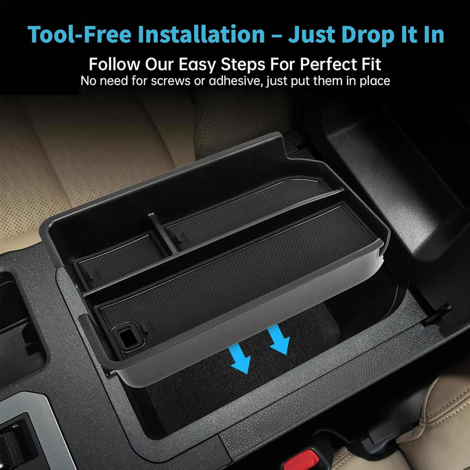 MAEZOE Centre Console Armrest Organizer for 2025 Toyota Land Cruiser Prado 250 Series, Custom Fit Storage Tray for Driving & Road Trips, Anti-Slip, Easy Install, Durable Interior Accessory