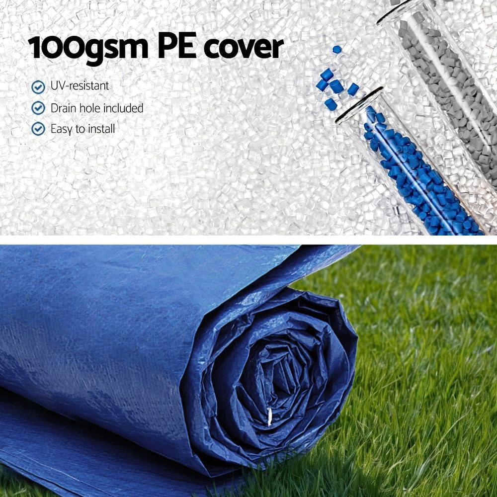 Aquabuddy Pool Cover Fit 2.44M Ring Above-Ground Swimming Pool Protector Blue image number 6