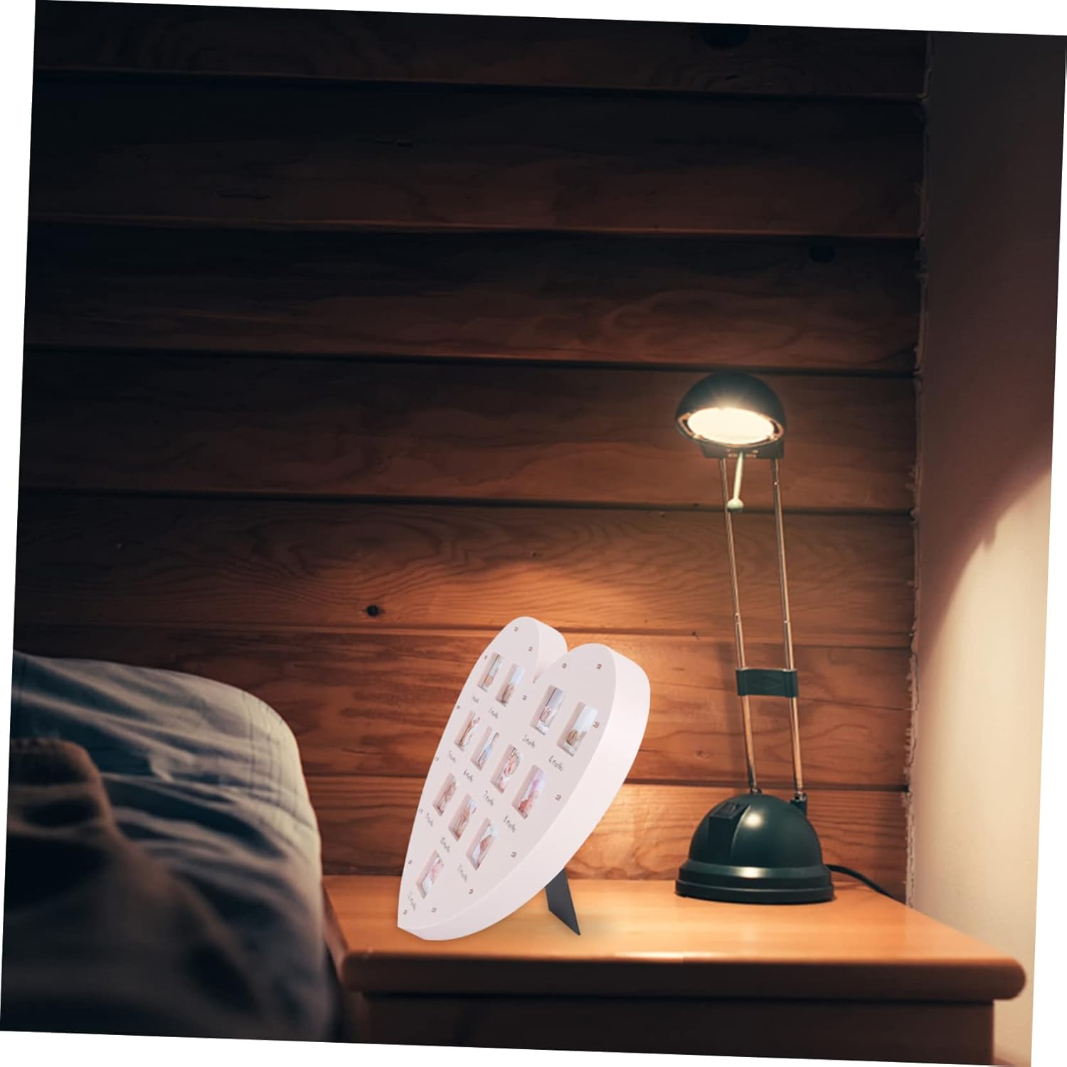 LIFKOME Growth Record Photo Frame Picture Frame for Nursery Decor for Tracking First Year Milestones Light image number 6