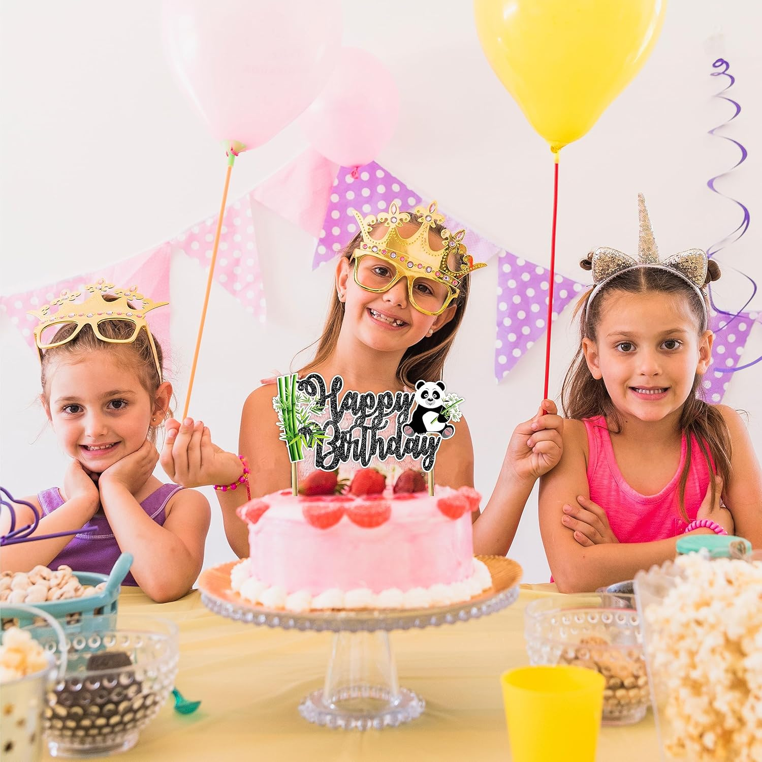 Panda Happy Birthday Cake Topper &ndash; Adorable and Fun Decoration for Animal-Themed Birthdays and Cute Party Celebrations image number 4