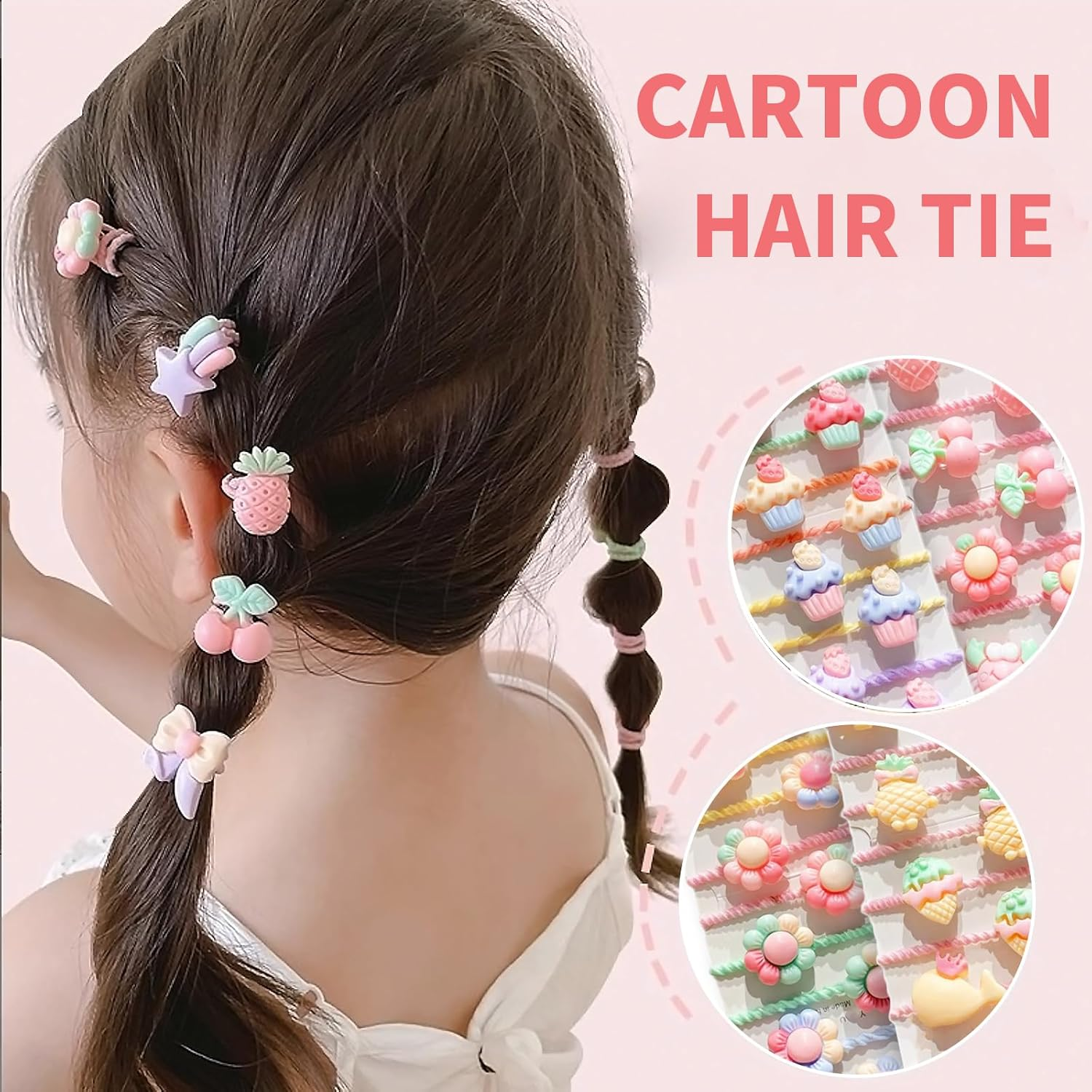 DHWEKU Hair Bobbles for Women and Girls, Cotton Bands, Ponytail Holder for Thick Hair and Curly Hair, 40 Pieces image number 4