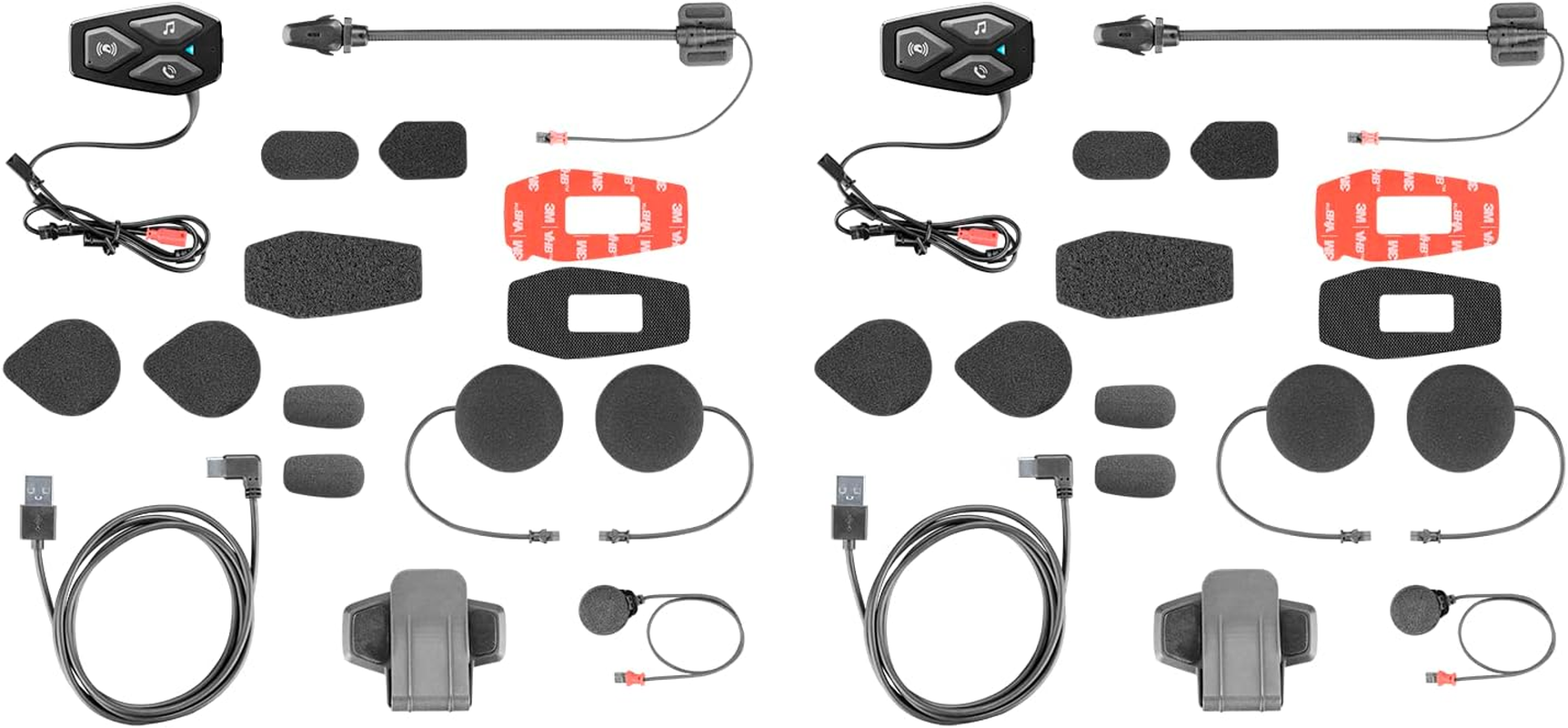 Interphone UCOM3 Twin Pack Bluetooth 5.1 Motorcycle Helmet Intercom 32Mm Headphone Motorcycle Use Distance 500M Autono image number 1