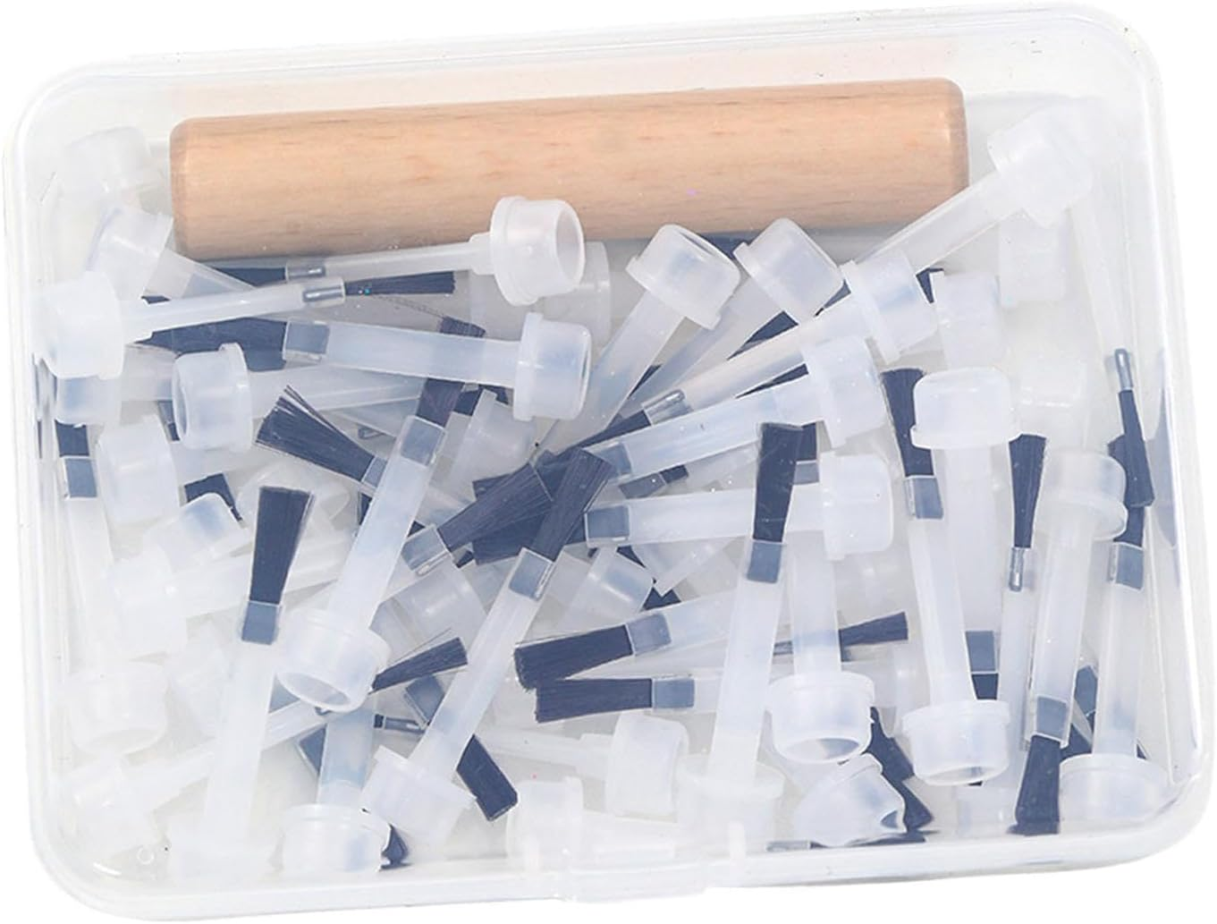 Oshhni 50X Nail Polish Brush Replacement Liquid Applicators Brushes Practical Portable Improve Your Work Efficiently Nail Brush Tool, Brush Head