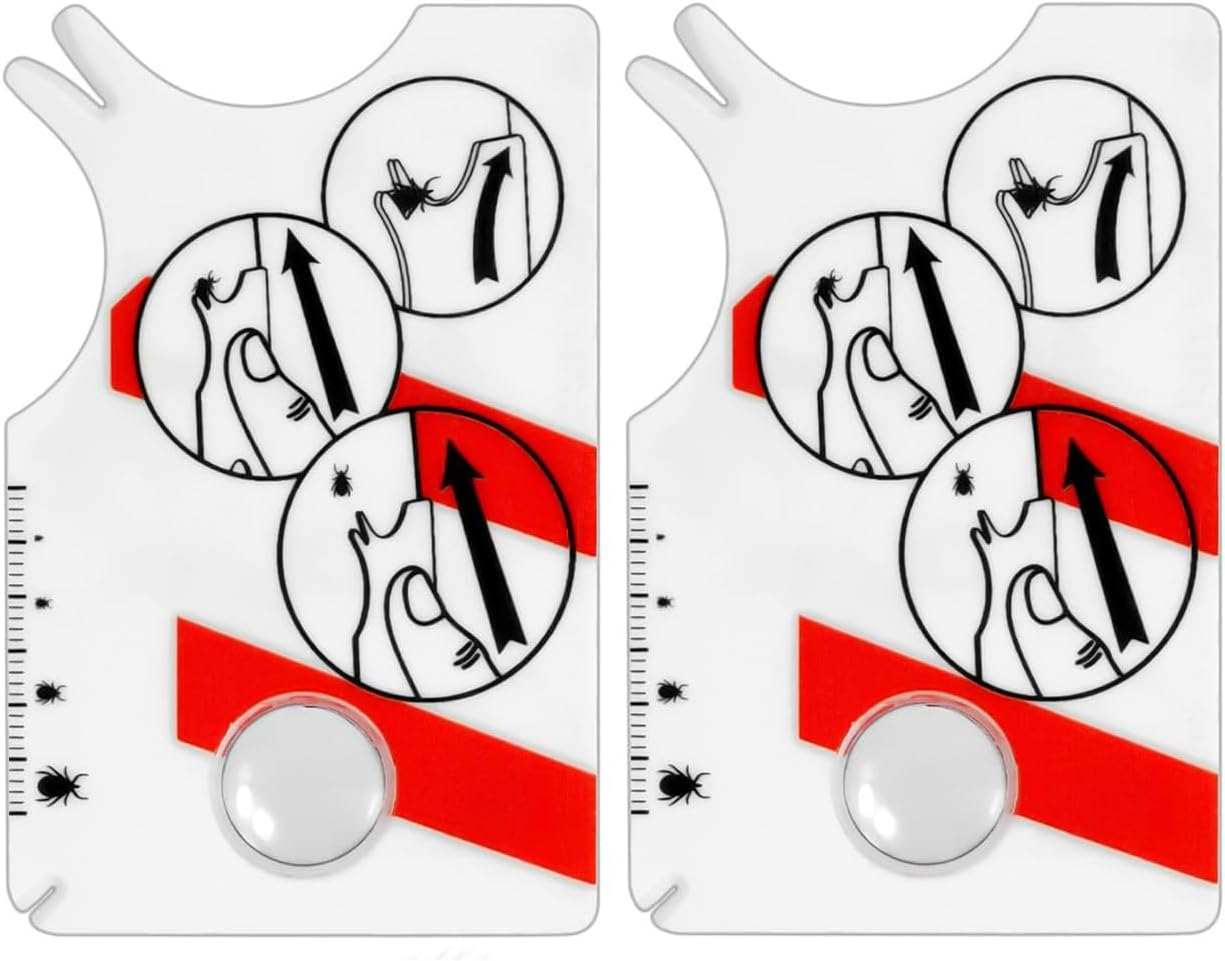 Tick Remover Tools,2 Pcs Tick Catching Card with Magnifying Glass Pets Lice Catcher Plastic Tick Remover Card Suitable for Removing Ticks on Cats and Dogs image number 2