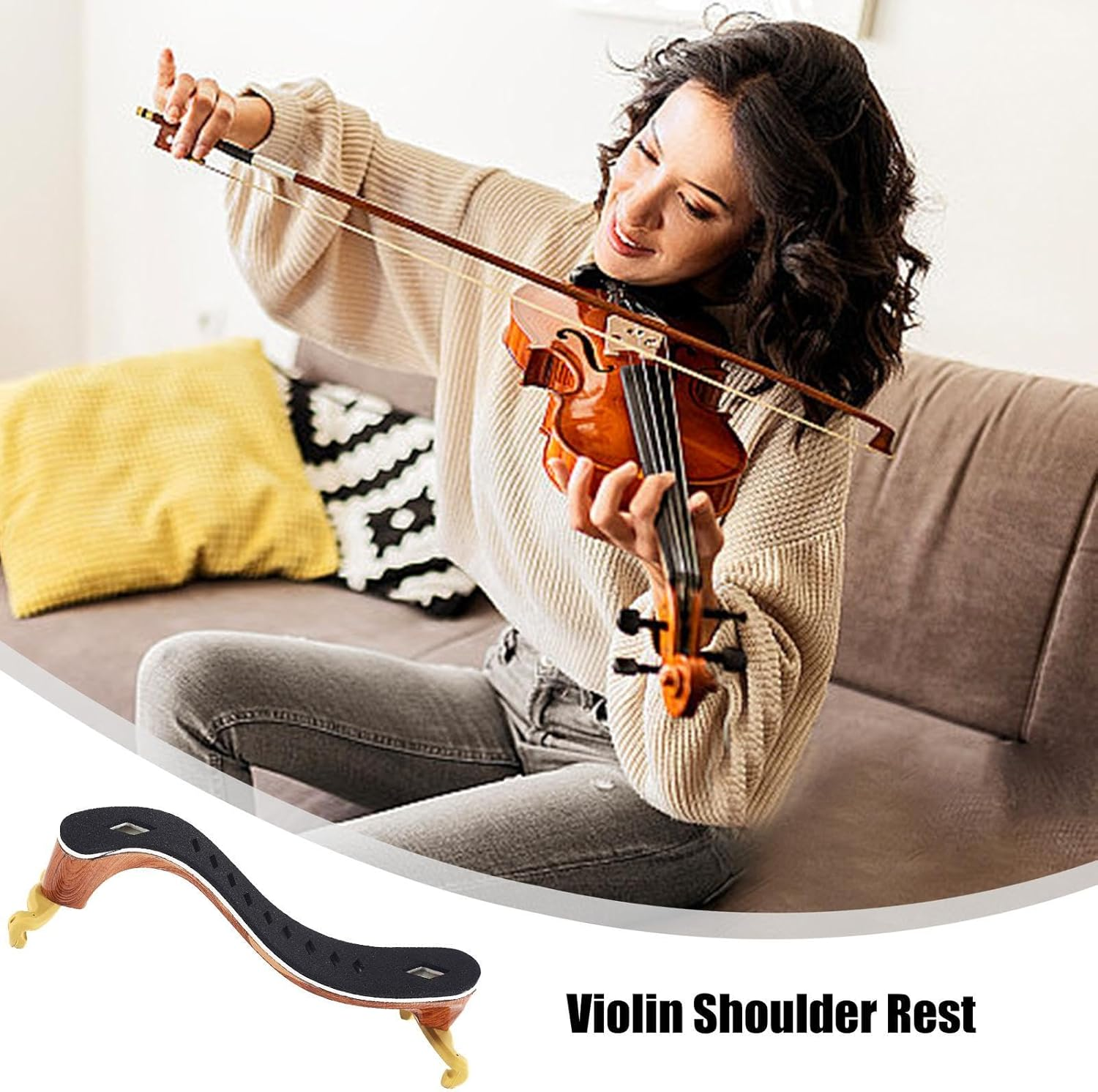 Generico Violin Shoulder Strap, 3/4-4/4 & 1/4-1/2, ABS Material, Comfortable & Adjustable