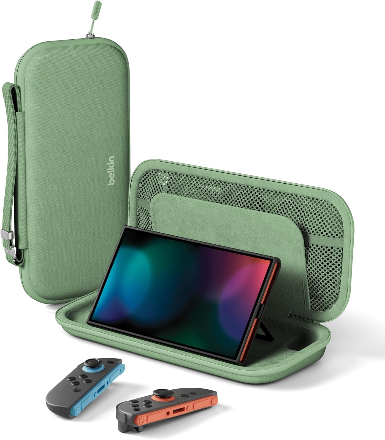 Belkin Gaming Nintendo Switch 2 Tasche Mit F&auml;chern F&uuml;r Airtag Und Game-Karten &ndash; Leichtes Hartschalen-Case Mit Weichem Futter F&uuml;r Reisen, Gaming Reisezubeh&ouml;r &ndash; Anthrazit