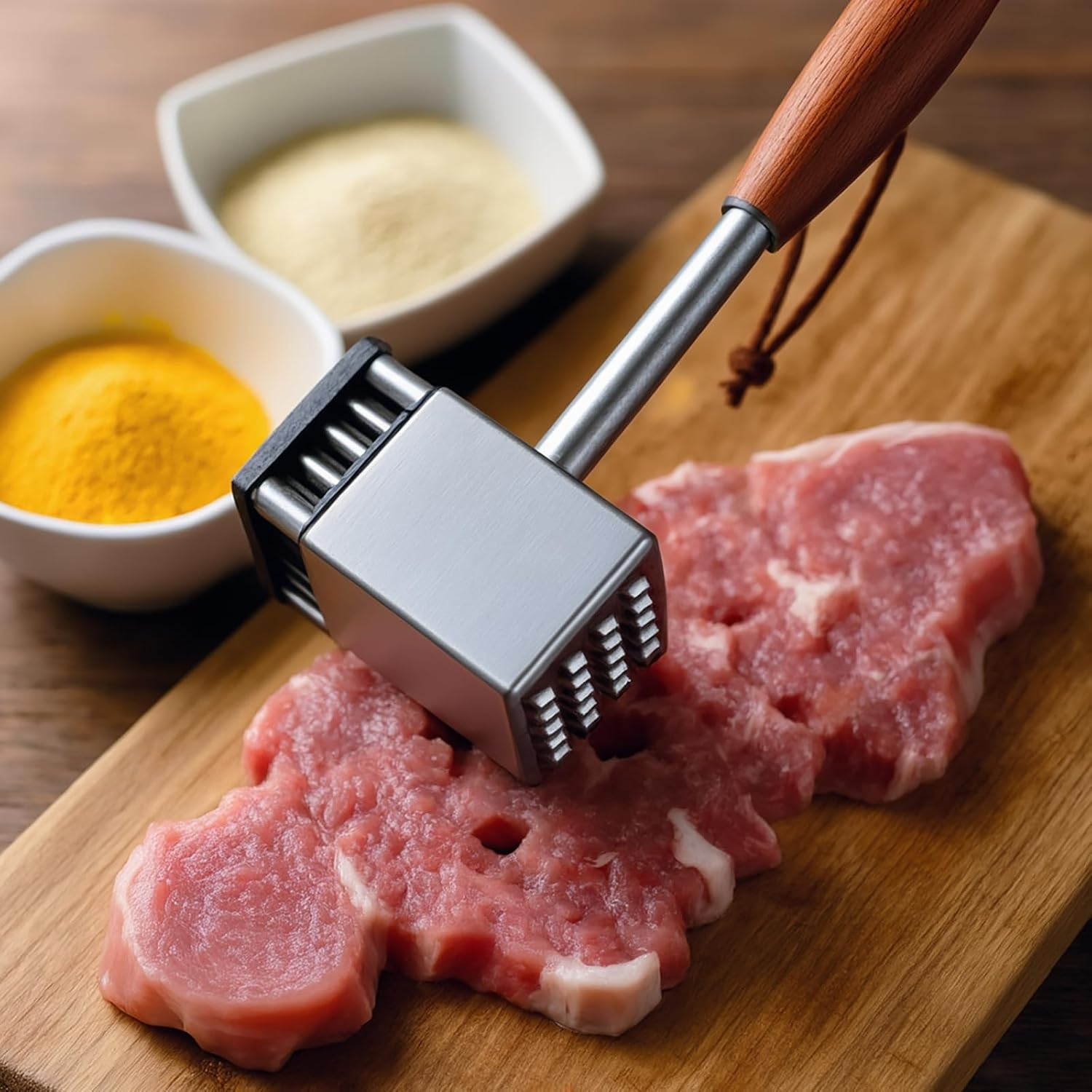 RAXCO Meat Tenderiser,Sus304 Stainless Steel Meat Tenderizer Steak Hammer,Kitchen Accessories Manual Meat Mallet image number 1
