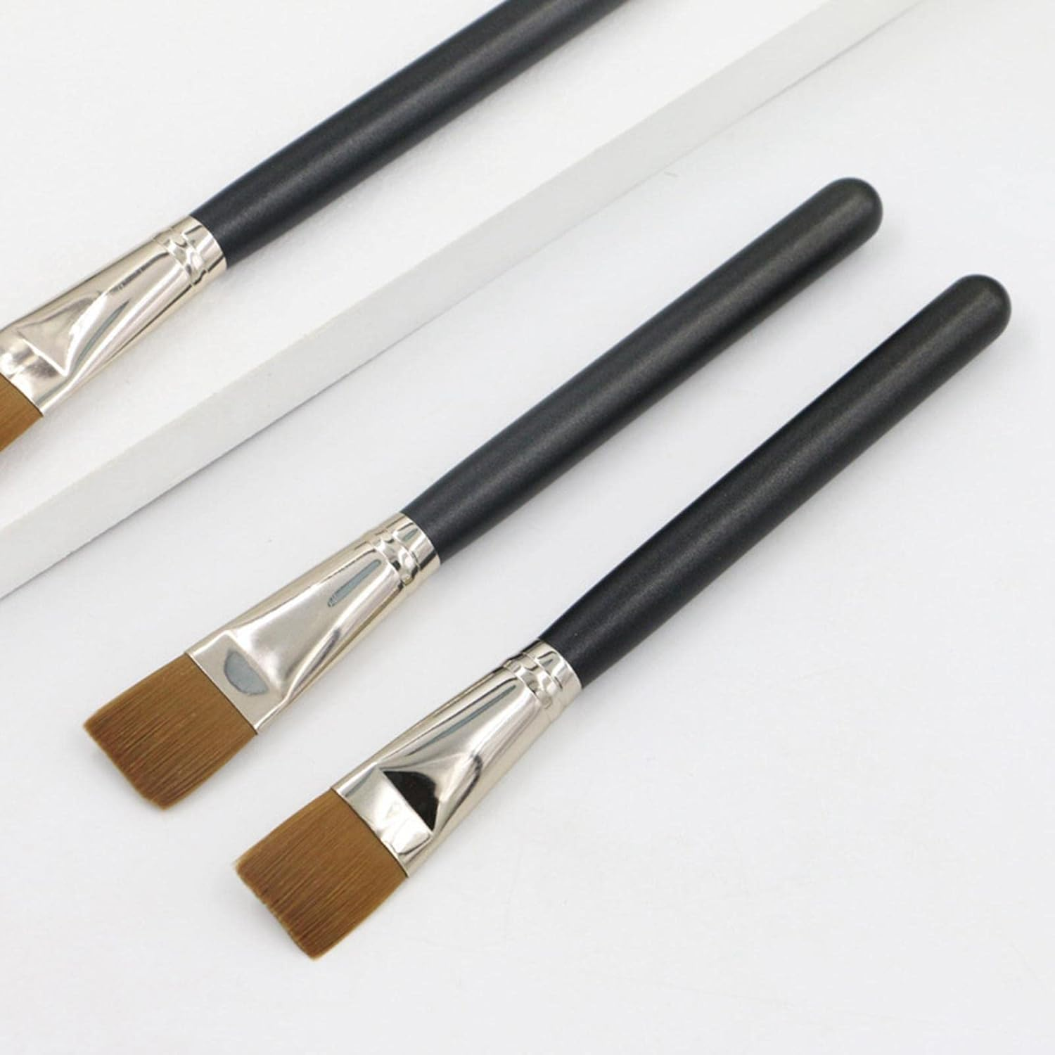 #N/A Square Foundation Brush Cosmetics Synthetic Bristles Smooth Contour Brush Flat Makeup Brush for Facial Mask Emulsion Liquid Cream image number 3