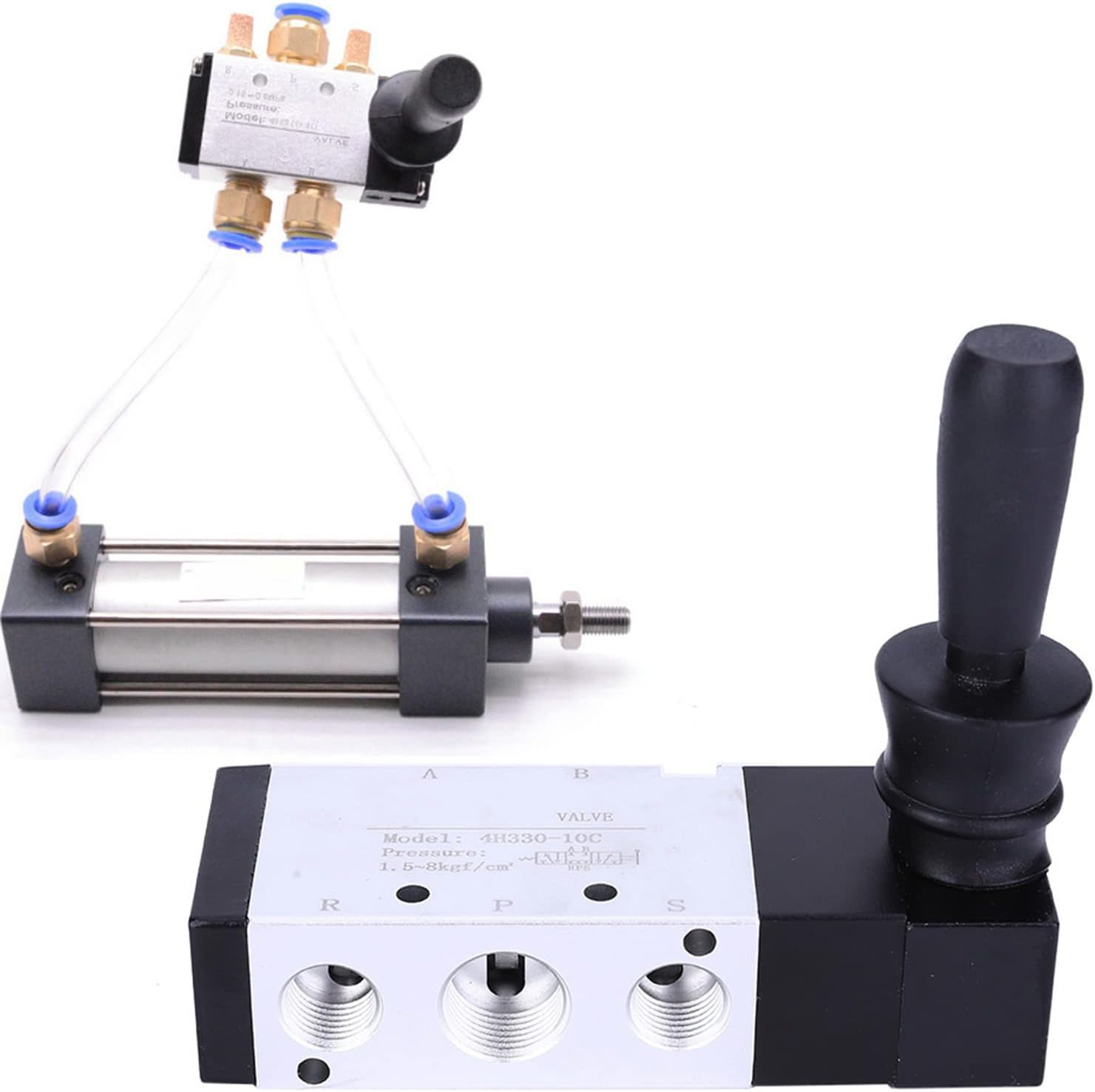 Hyuduo Hand Lever Valve - High Sealingness 5 Port 3 Position Manual Valve for Pneumatic Actuator Components - Excellent (4H330-10) image number 6