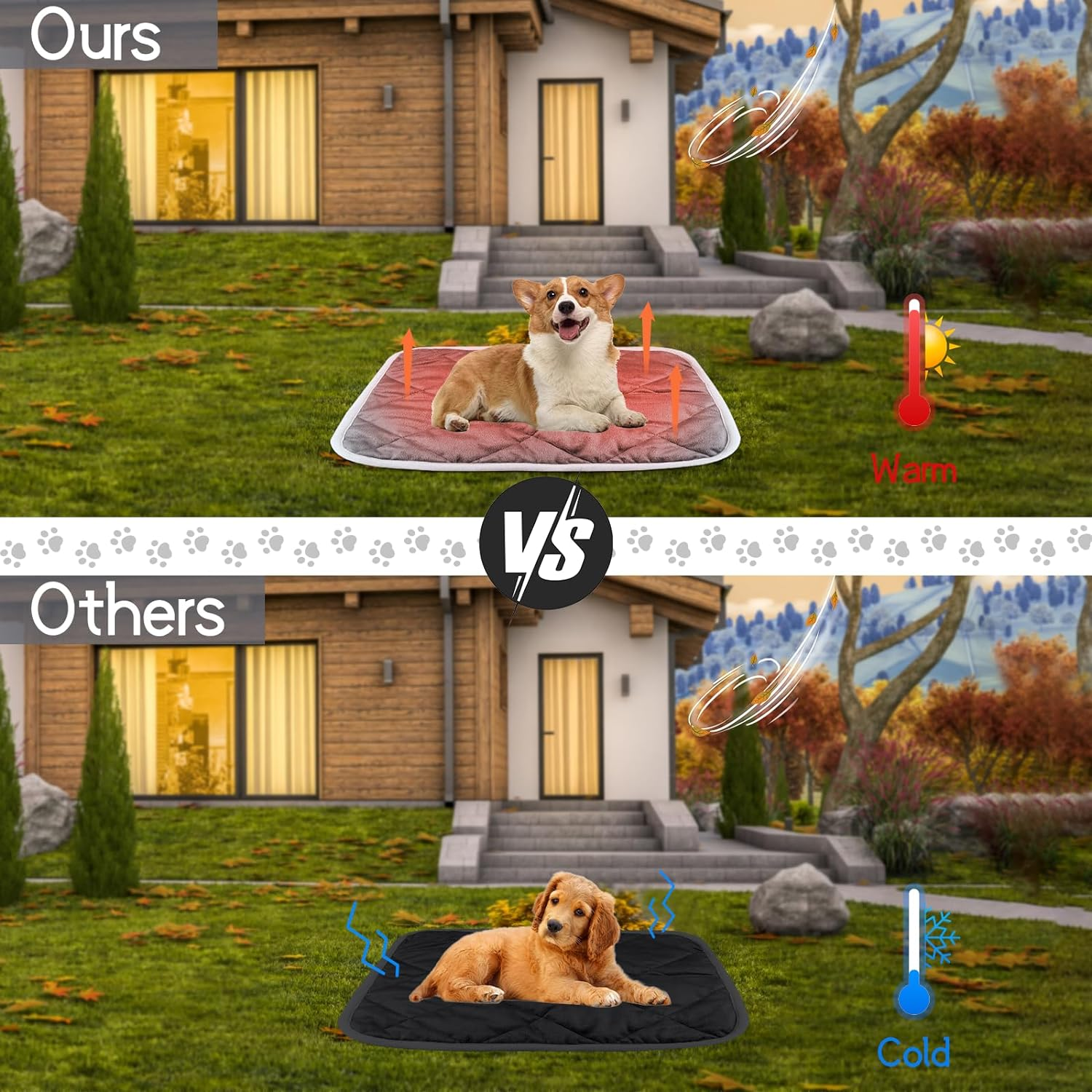 NACOCO Self Warming Cat Bed- Ultra Soft Cat Dog Indoor Pet Pad Winter Machine Washable Anti-Slip Pet Mat for Small Medium Dog (58 * 88Cm)