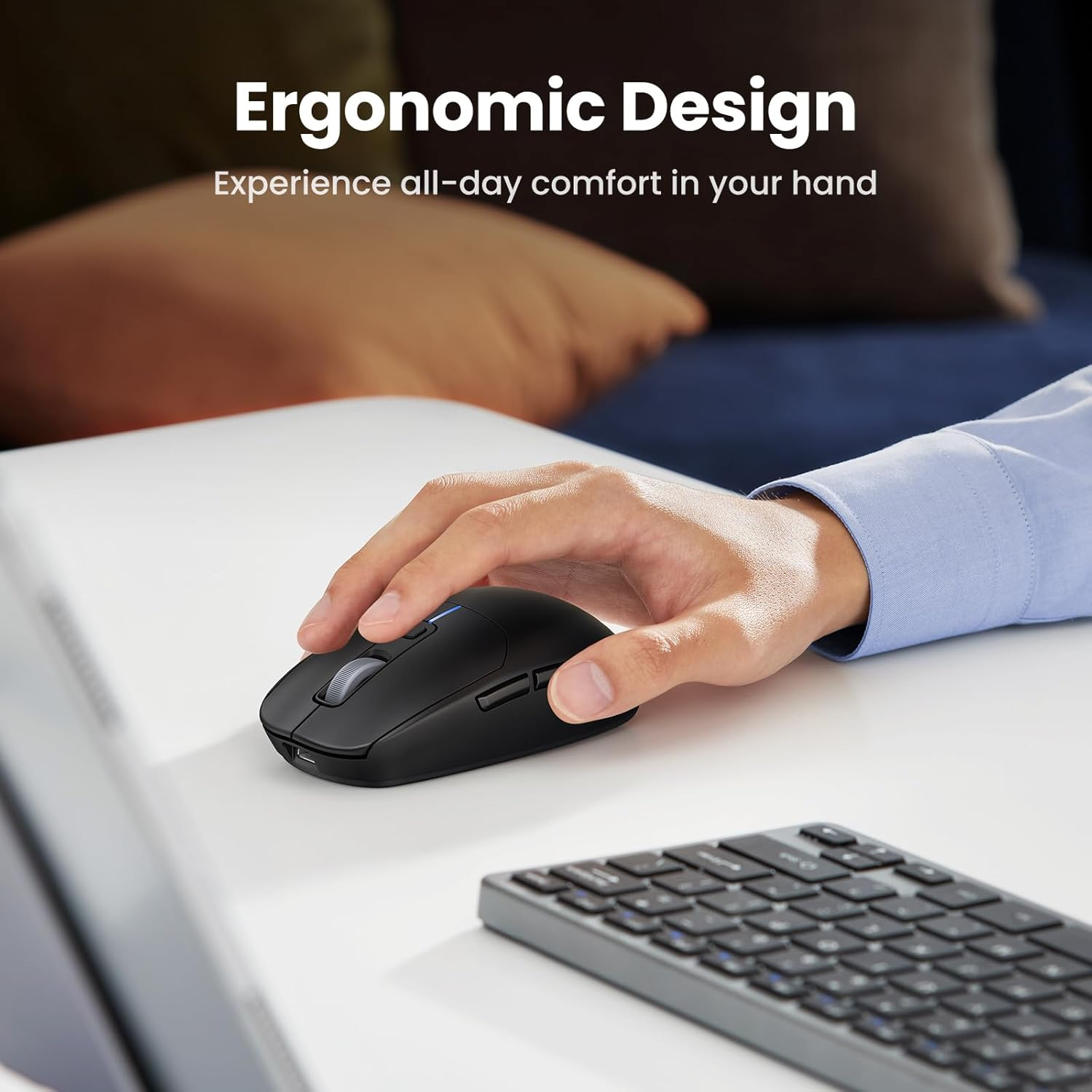 UGREEN Wireless Gaming Mouse, 2.4G Ergonomic Optical, 5 Adjustment Levels 5000 DPI, 5 Programmable Buttons Lightweight Rechargeable Bluetooth for Laptop, PC, Computer, Chromebook, Notebook image number 5