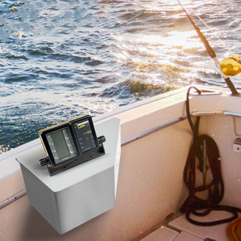 ALSTON Boat Switch Panel Sounder Mount, Side Console Boat Switch Panel Sounder Mount Alloy Bracket Fish Finder Mount Oxidation Aluminium Mount Only image number 2