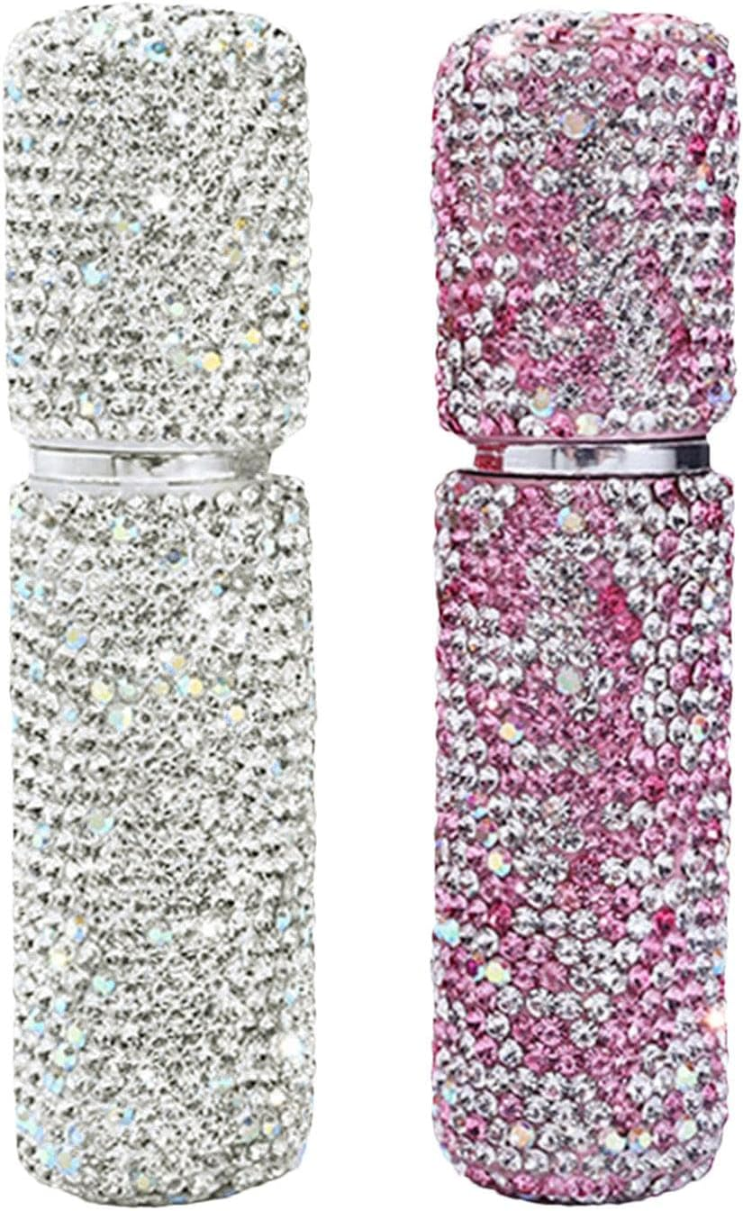 Iouyjiu Perfume Spray Bottle, Refillable Glass Atomizer, Travel Fragrance Dispenser, Elegant Bling Design, Leakproof Fine Mist Sprayer Ideal for Hair Spray and Oils, 10 Ml