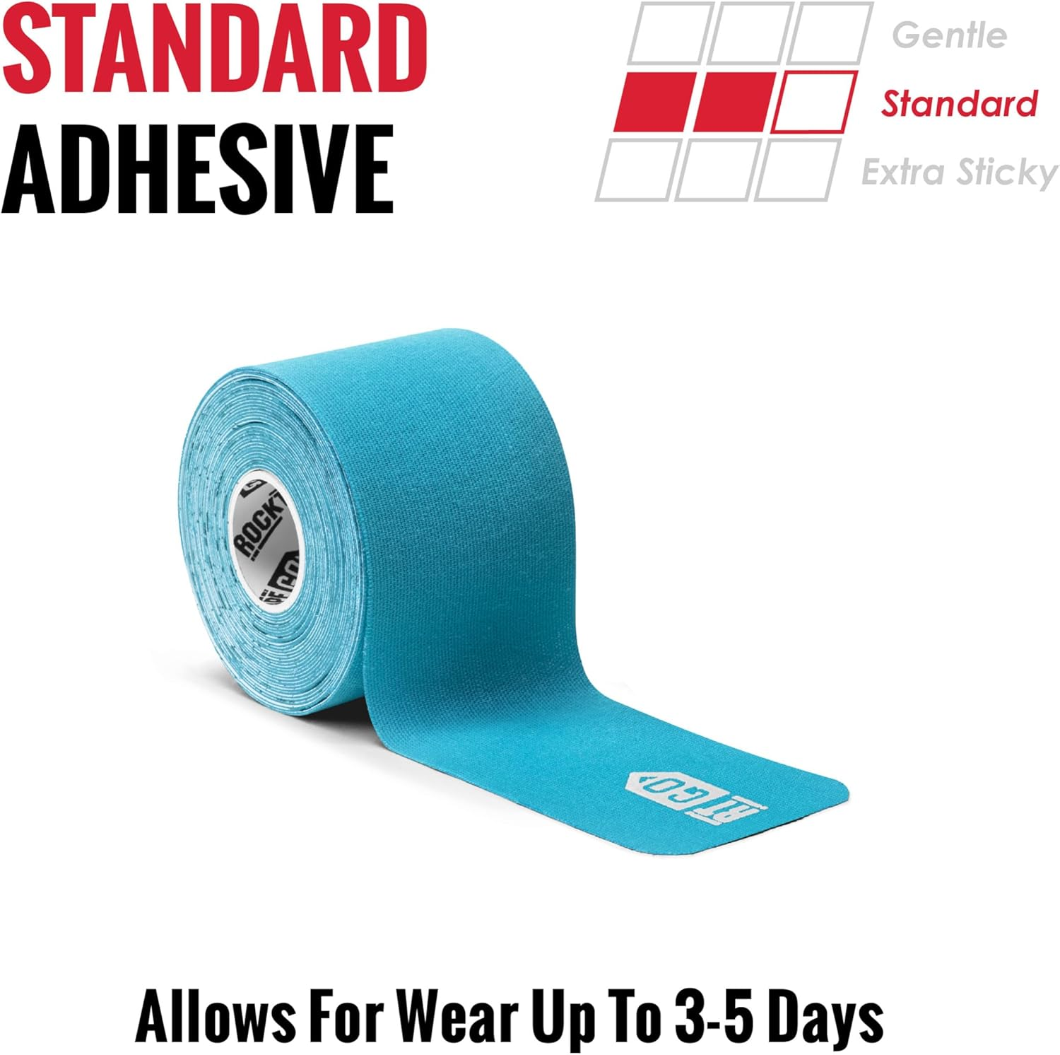 Rocktape Go Standard Adhesive Pre-Cut Kinesiology Tape, Blue image number 3