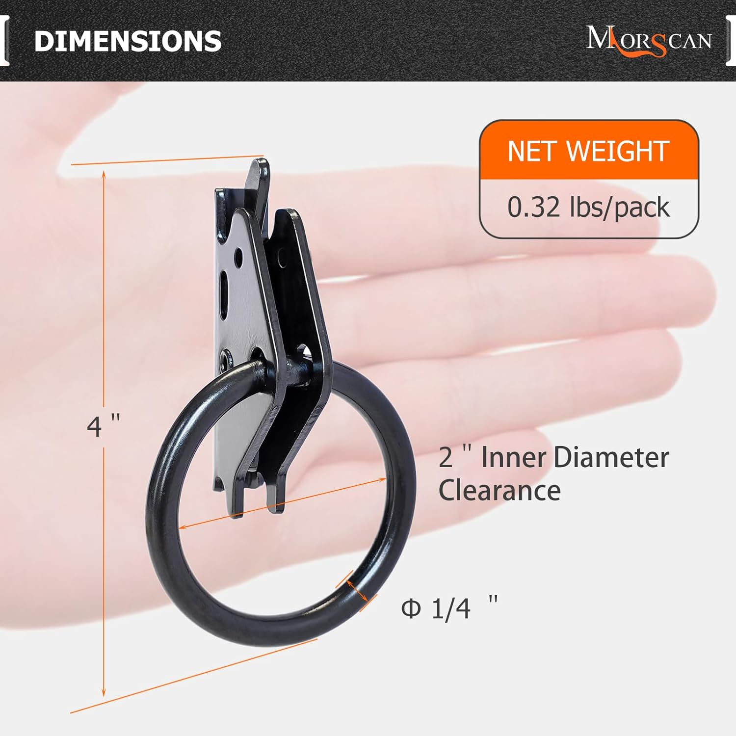 Morscan 20 Pack Steel E-Track O Ring Tie-Down Anchors W/E-Track Spring Fitting Attachments for E Track Systems Tie down Anchor Points Pickup,Cargo Van,Enclosed Trailers,Semi-Trucks Trailer Hang Tools image number 6