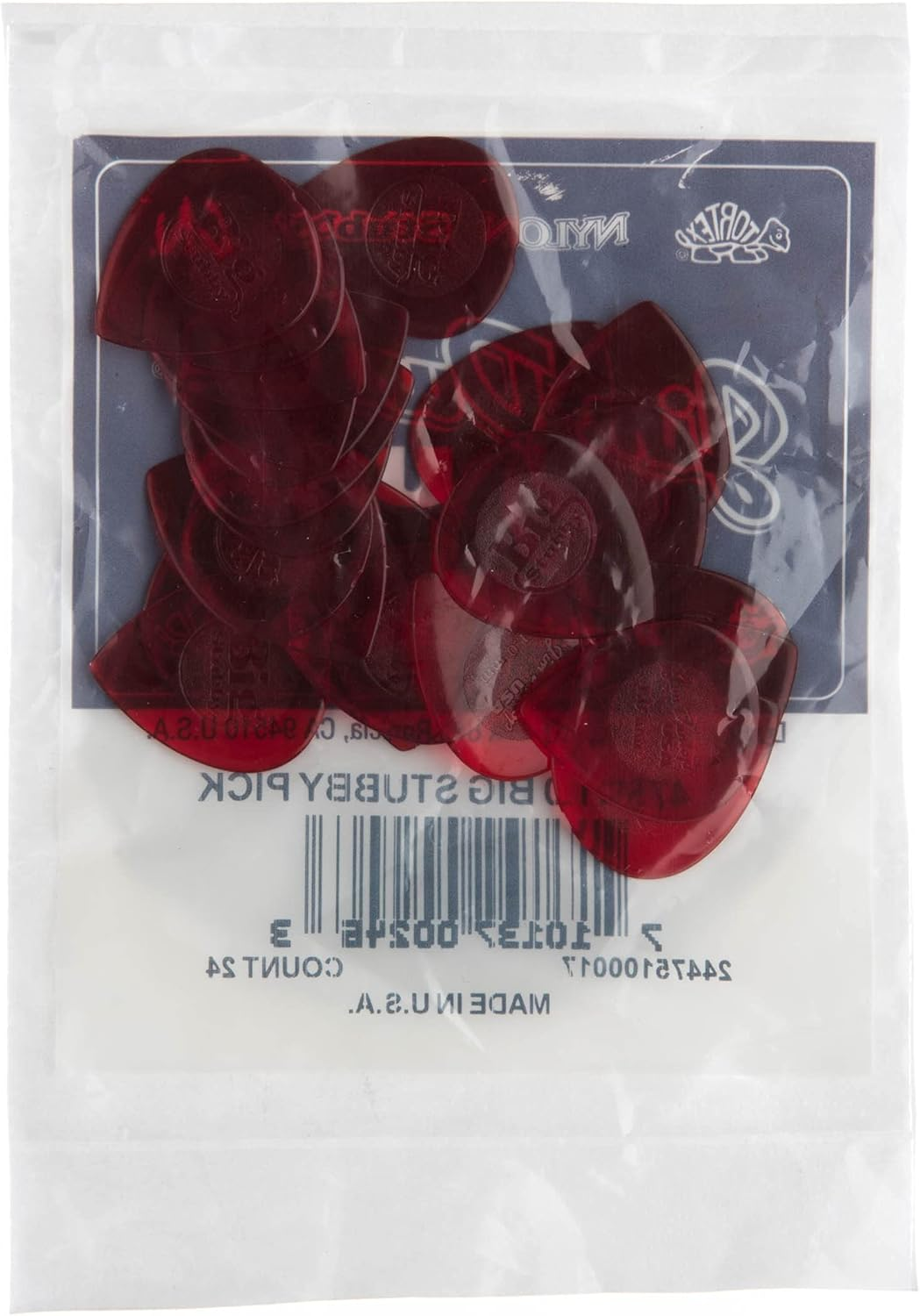 Dunlop 475R10 1.0Mm Big Stubby Guitar Picks, 24-Pack image number 4