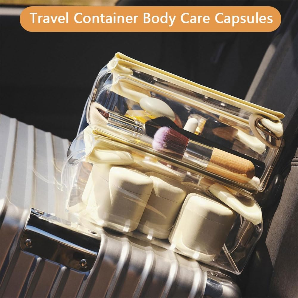 MUSONG 3PCS Travel Toiletry Bottles, Leakproof Refillable Containers for Shampoo, Conditioner, Lotion & Body Wash, Approved Size, Magnetic & Stackable Travel Storage for Women & Men