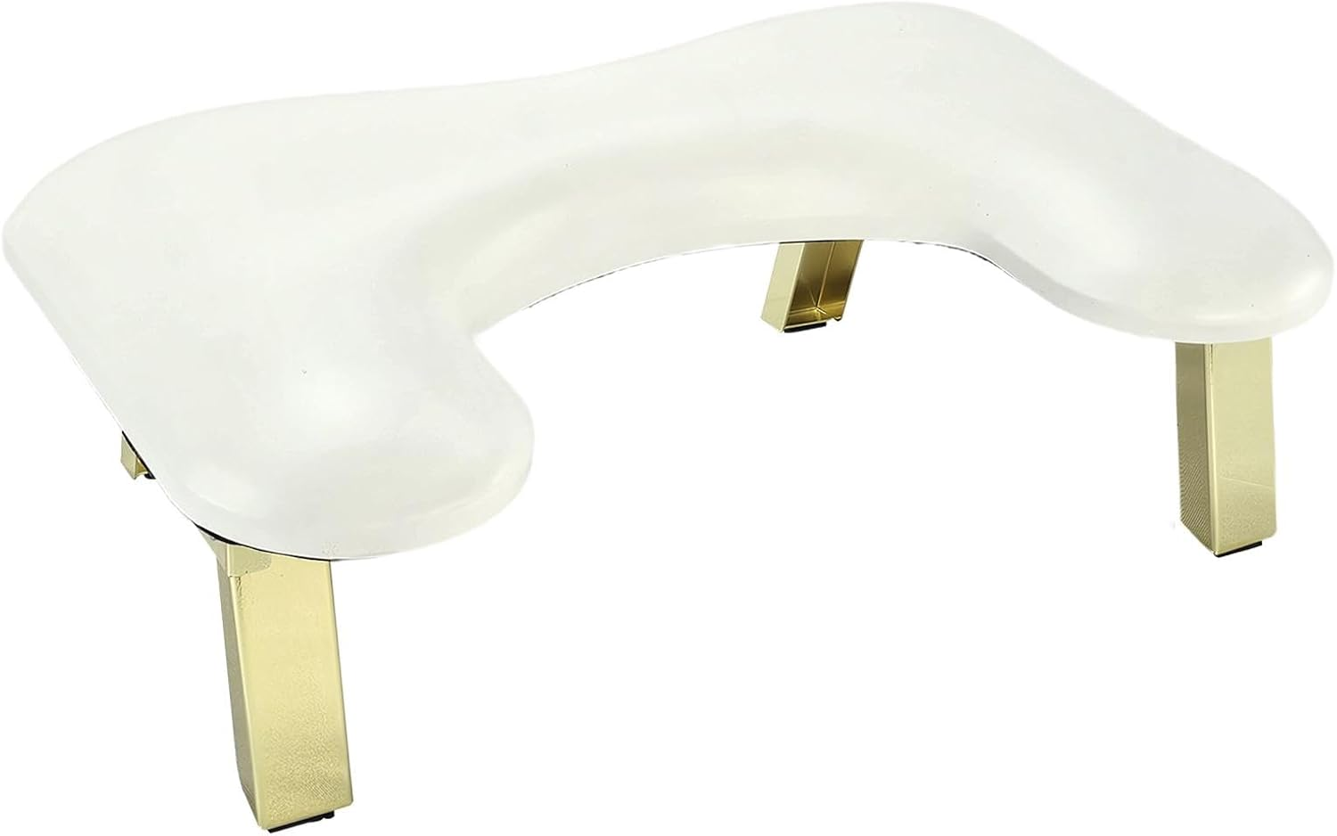 Perfeclan PU Leather U Shape Arm Rest, Nail Hand Pillow, Portable Comfortable Nail Art Accessories, Manicure Armrest for Personal Home, White