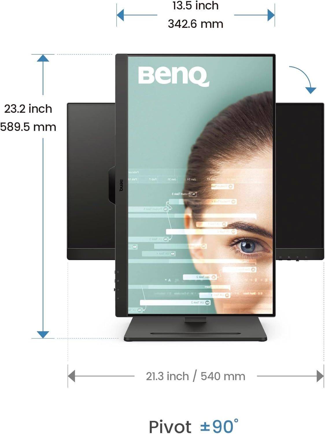 Benq GW2490T 23.8&rdquo; IPS 1080P Home Office Monitor, FHD, 100Hz, Ergo Design, High Refresh Rate, 99% Srgb, VESA Mediasync, B.I, Flicker Free, Low Blue Light, Epaper, Coding Mode, T&Uuml;V Rheinland Certified image number 1