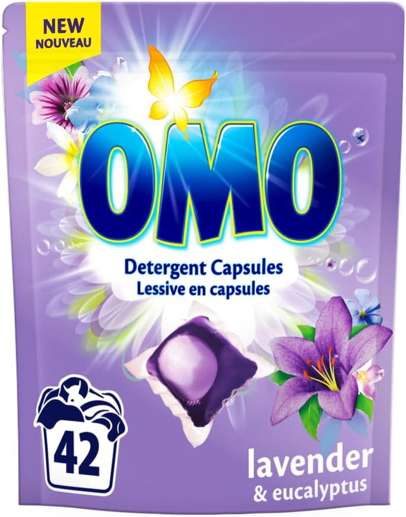 OMO 42PK LAUNDRY DETERGENT CAPSULES LAVENDER and EUCALYPTUS image number 4