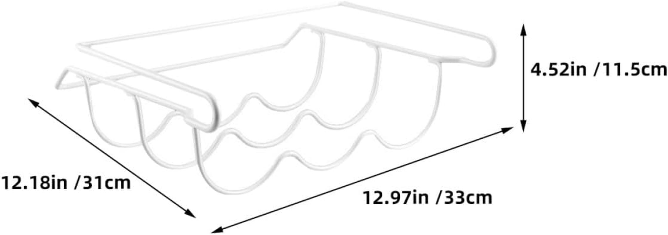 COLLBATH White Metal Beer Storage Rack Fridge Organizer under Shelf Bottle Holder Space-Saving Kitchen Refrigerator Wine and Water Bottle Organizer for Home