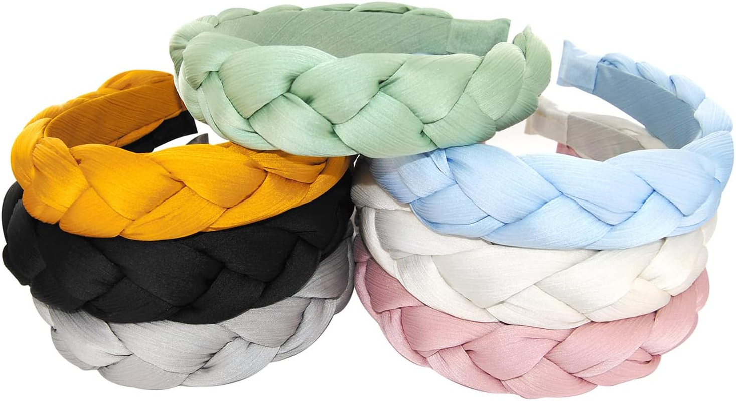 Axy HRZ2 Headband with Braided Fabric in Candy Colours - Beautiful Headband Hair Accessories (White) - Black image number 2