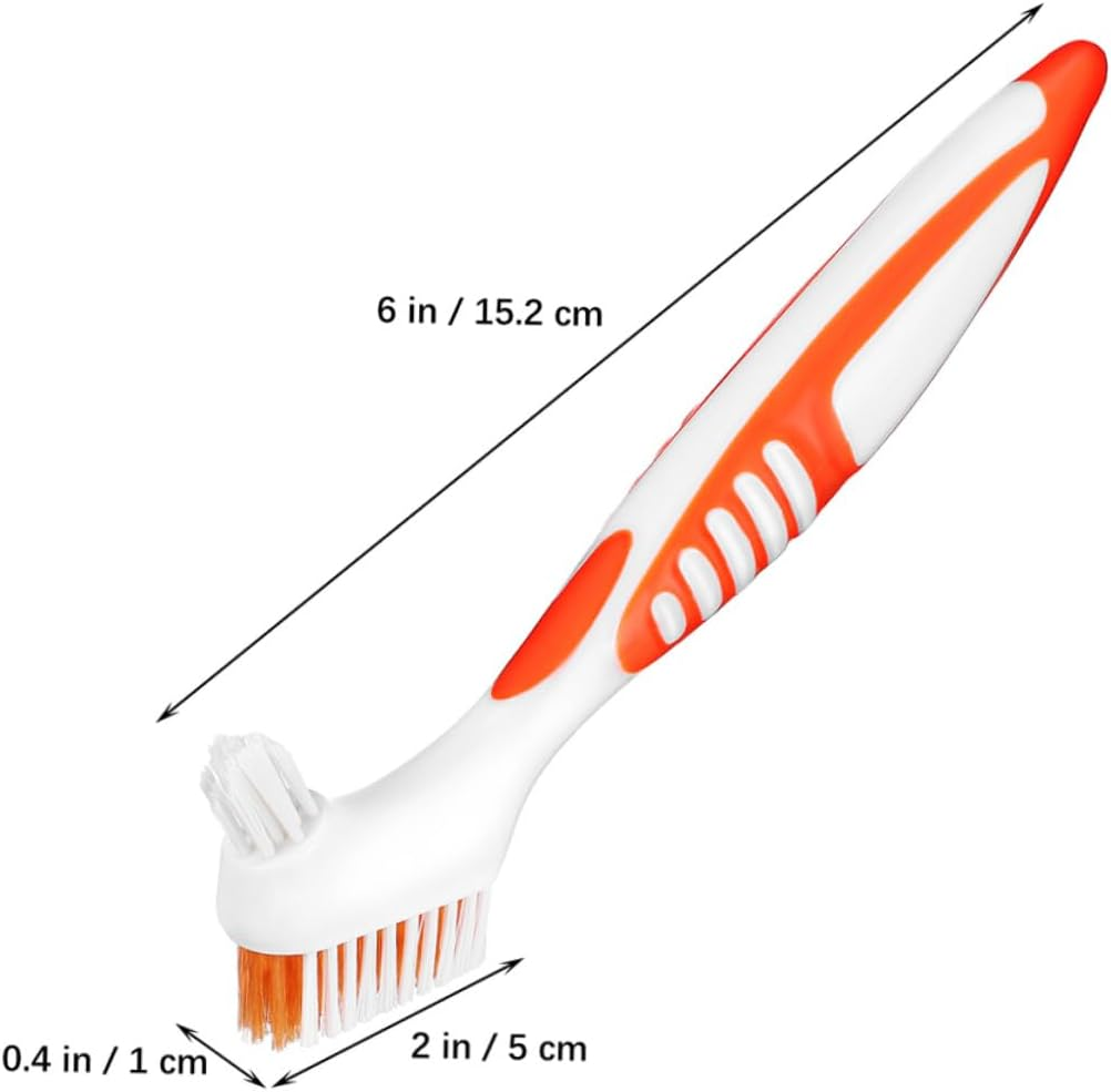 PENIKOKO 8Pcs Double-Sided Denture Cleaning Brushes for Braces and Soft Toothbrush in Blue Green Purple Orange Portable Travel Oral Hygiene Tool image number 3