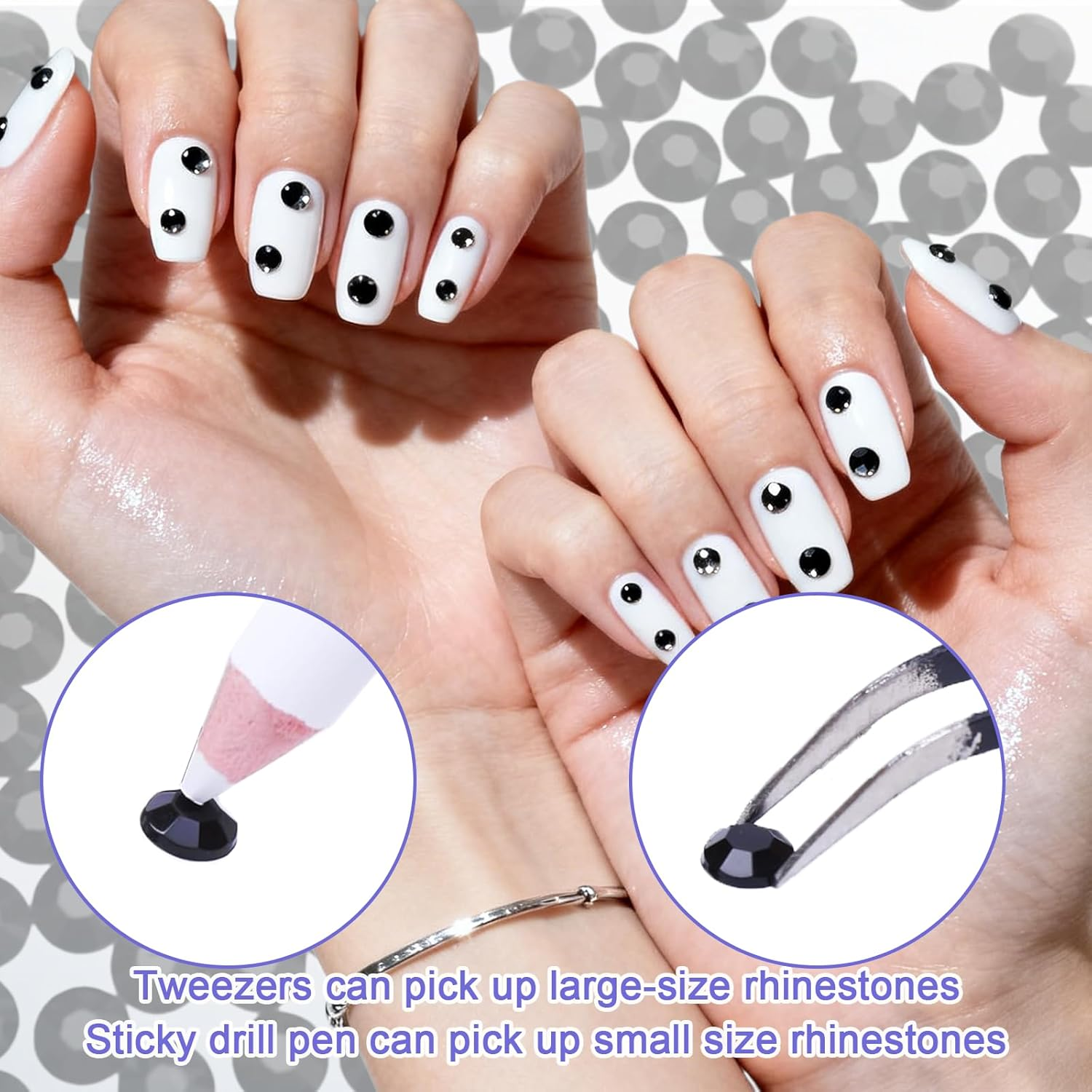 Rhinestones, Nail Gems - 5320 Pieces Flat Back Gems round Crystal 6 Sizes (1.5-6 Mm) with Pick up Tweezer and Rhinestones Picking Pen for Crafts Nail Face DIY image number 4