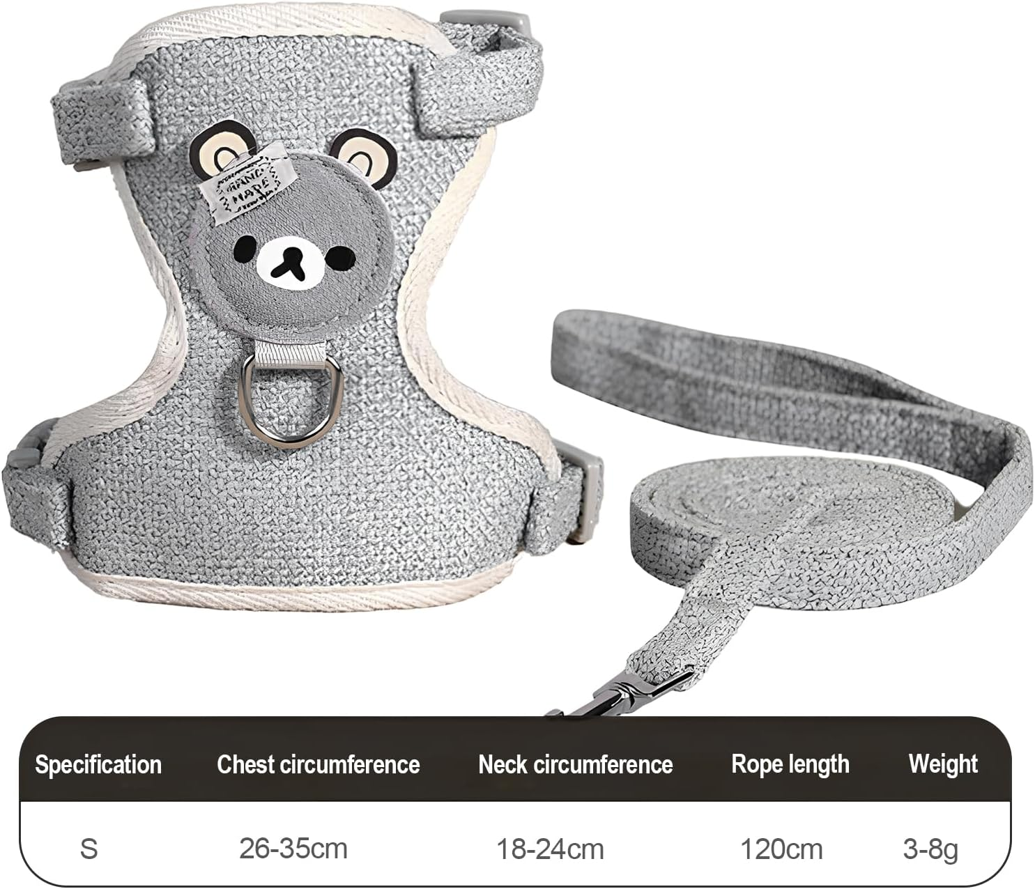 Amexo 2 Pieces Adjustable Rabbit Leash, Rabbit Lead Adjustable Rabbit Harness Cat Harness for Cats Bunny Dogs Other Small Animals Walking Outdoor(Pink, Grey) image number 4